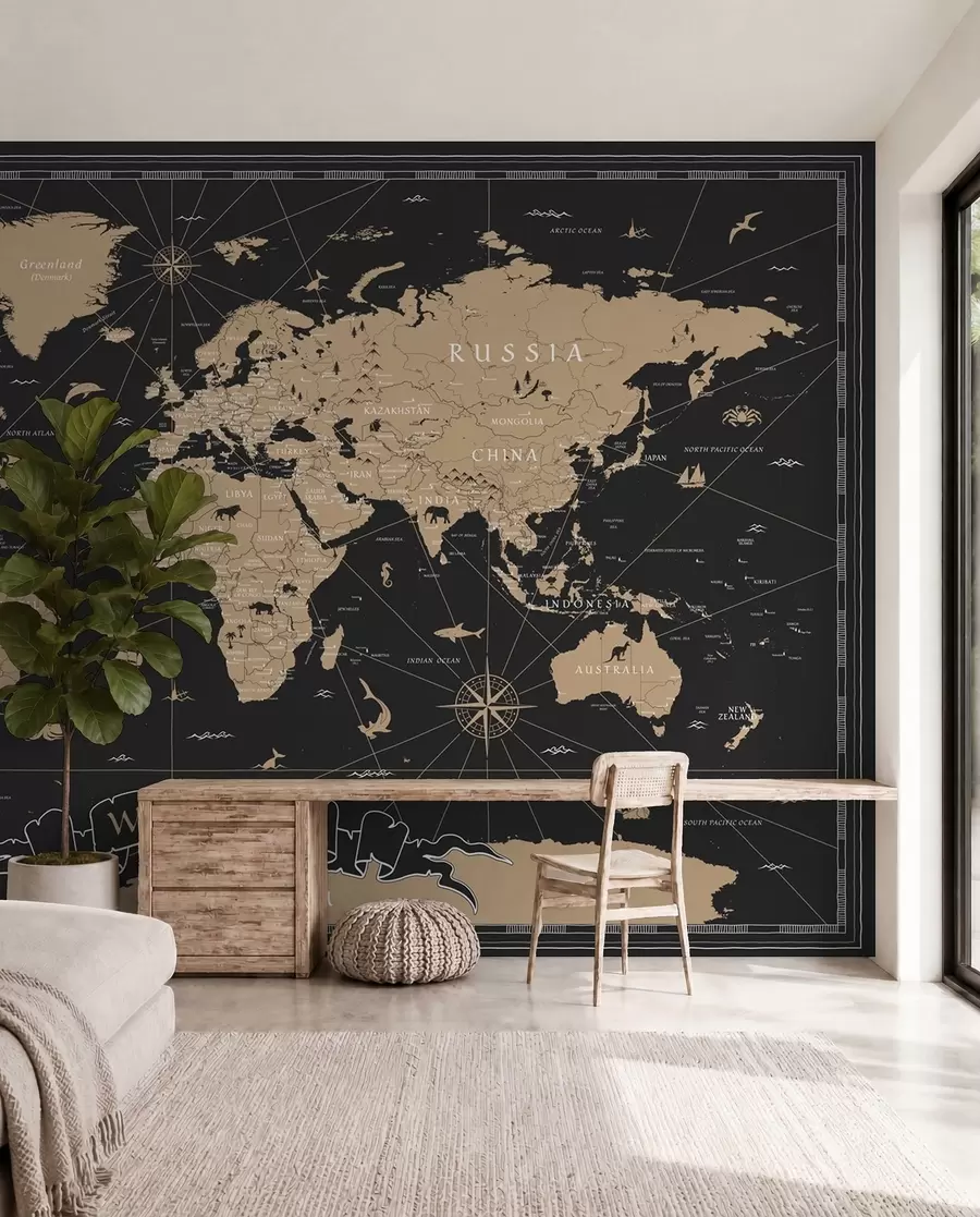 Papier peint Carte du monde vintage u50401
