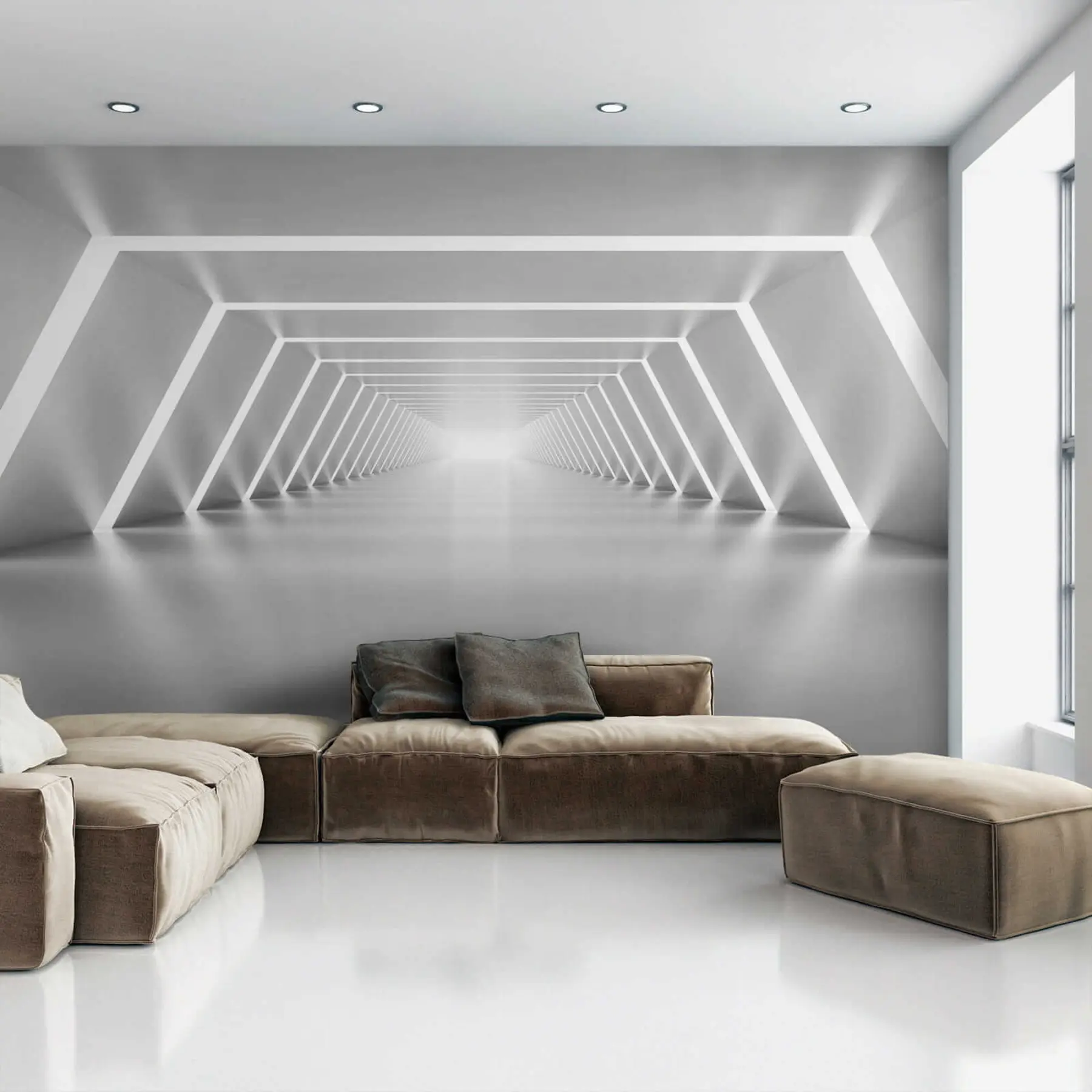 Papier peint Tunnel gris u03369