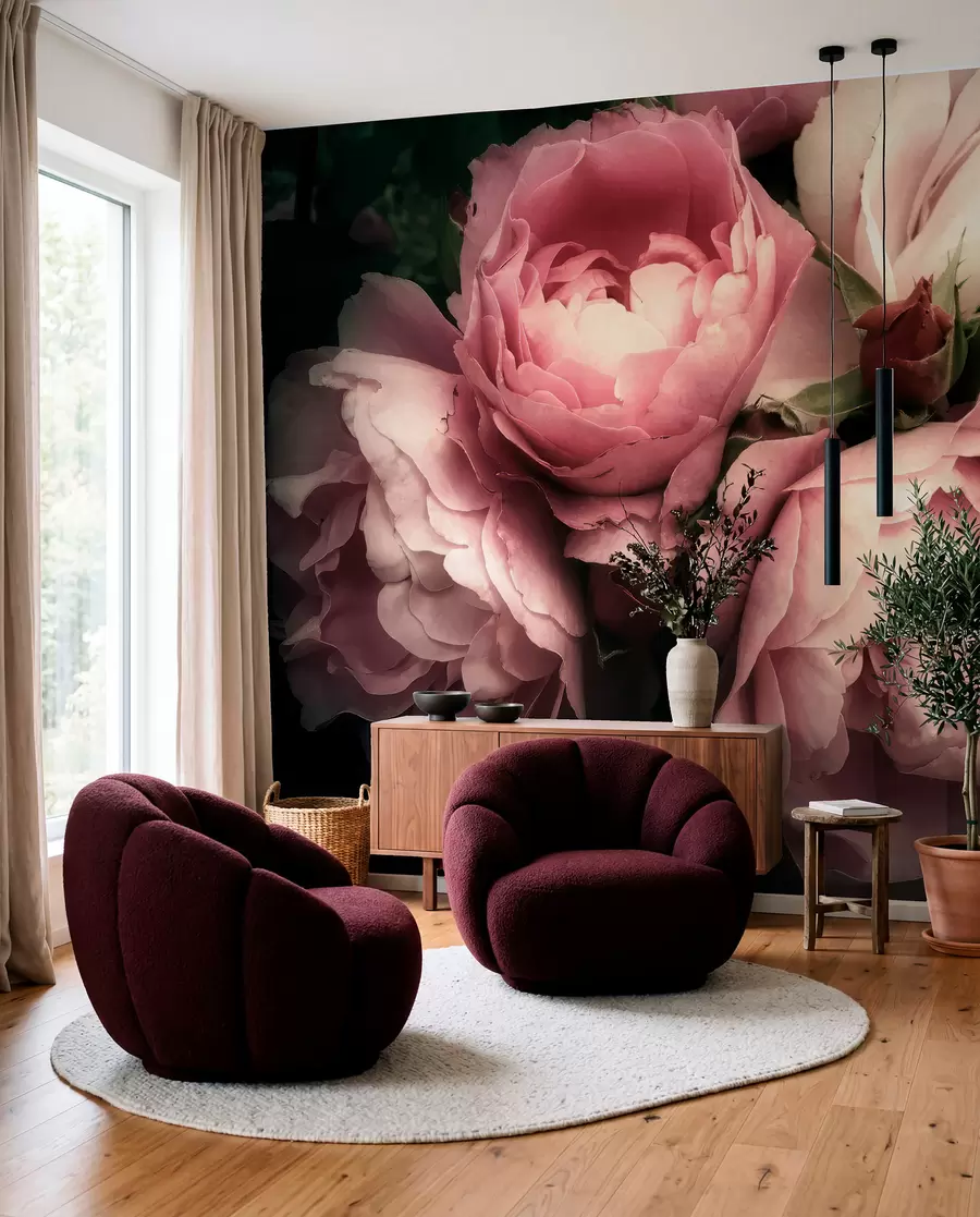 Papier peint Pivoines roses délicates u08062