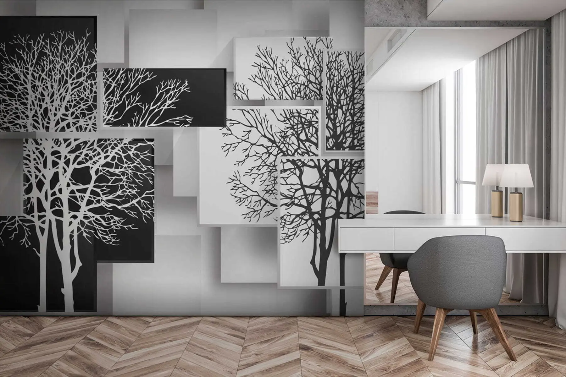 Papier peint Arbre Yin Yan u09369