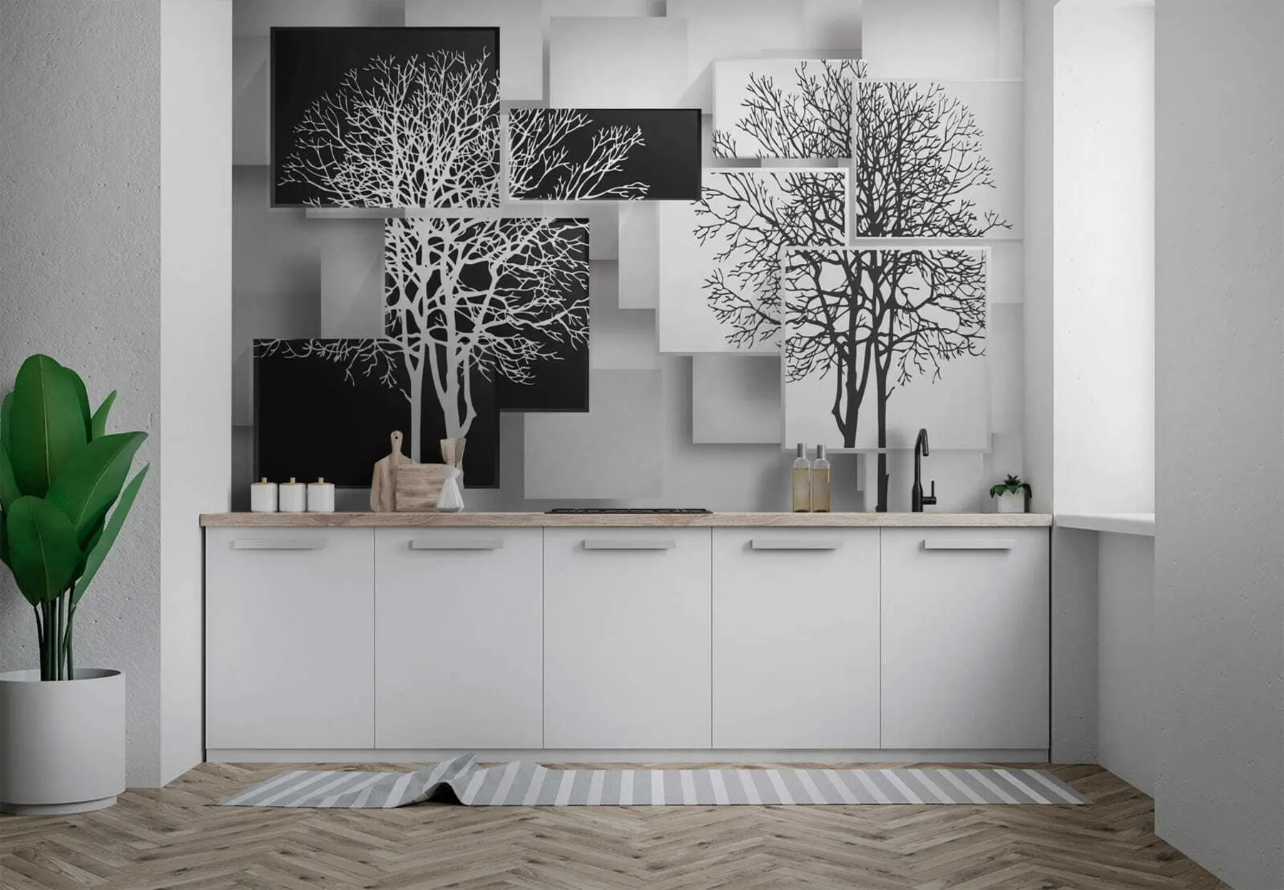 Papier peint Arbre Yin Yan u09369