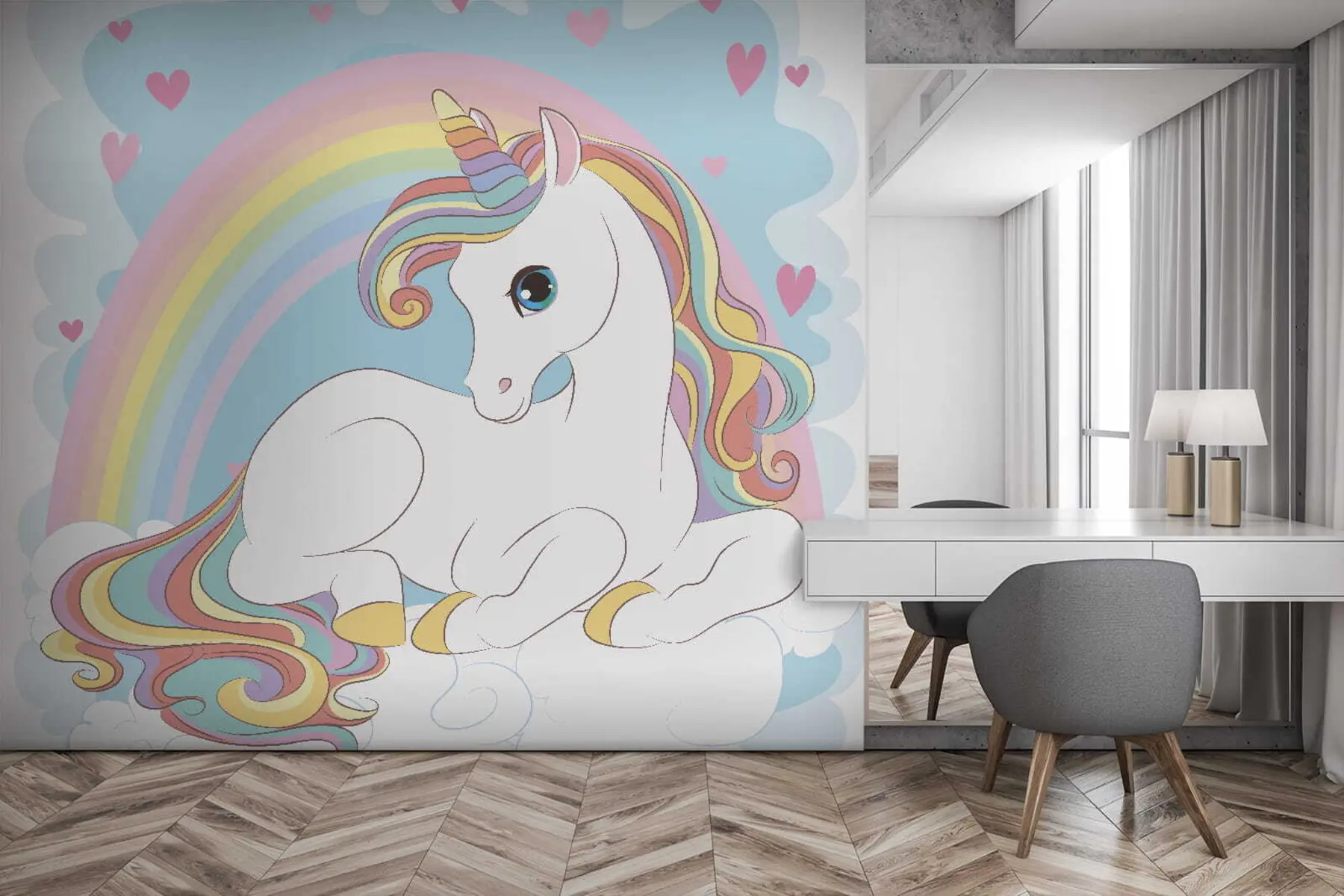 Papier peint Licorne sur le nuage u10971