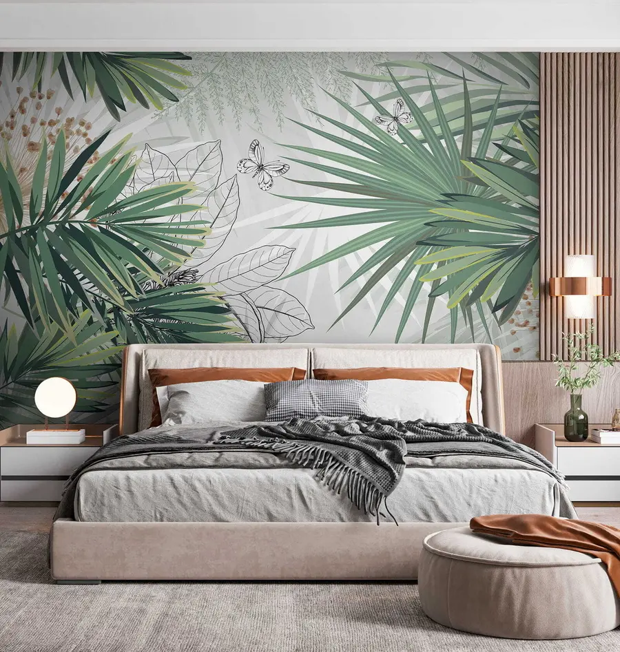 Papier peint Branches vertes de palmiers u12819