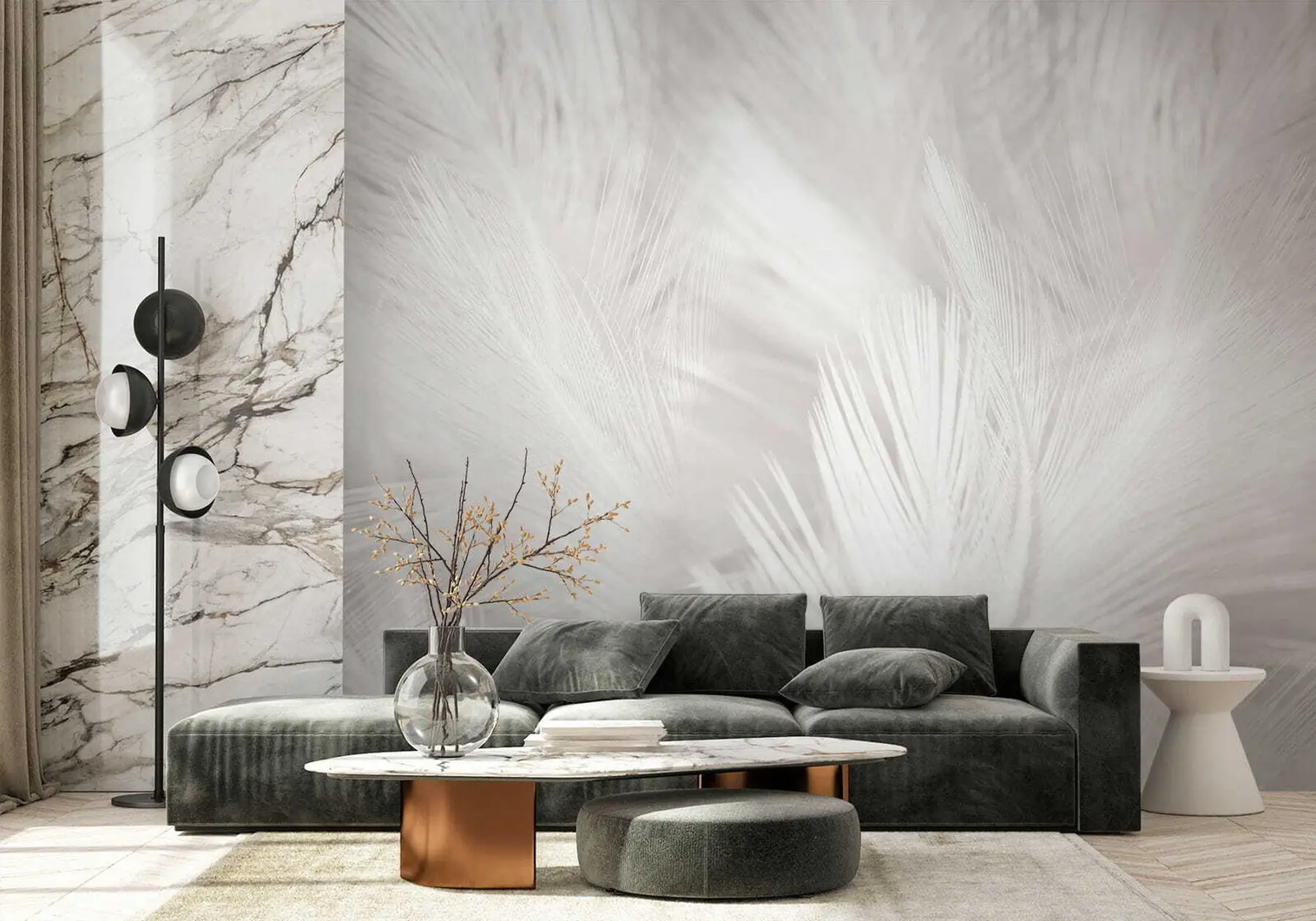 Papier peint Plumes blanches u15622