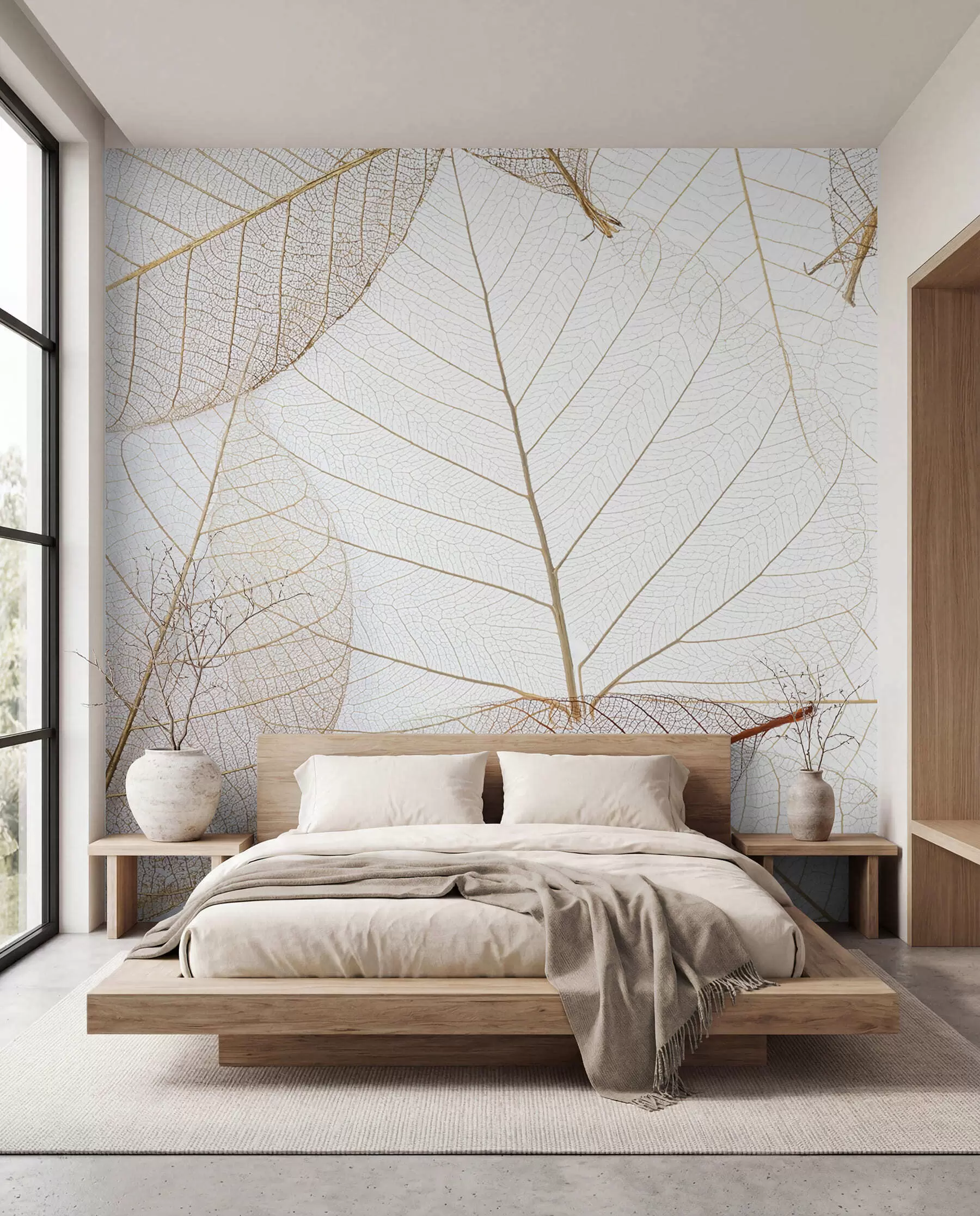 Papier peint Feuilles transparentes u24439