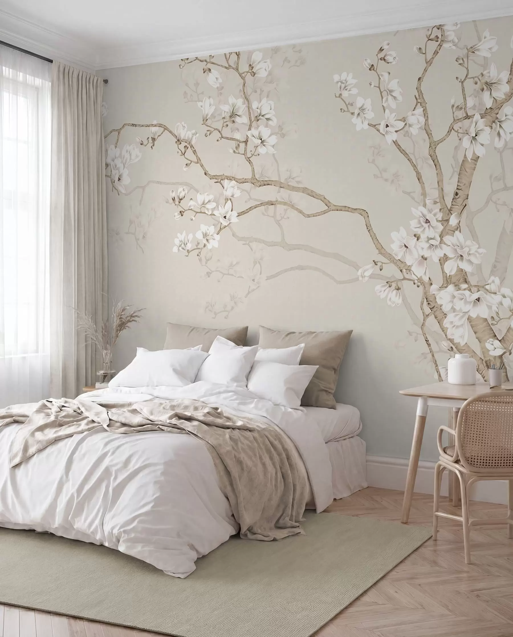 Papier peint Oiseaux parmi les fleurs u25842