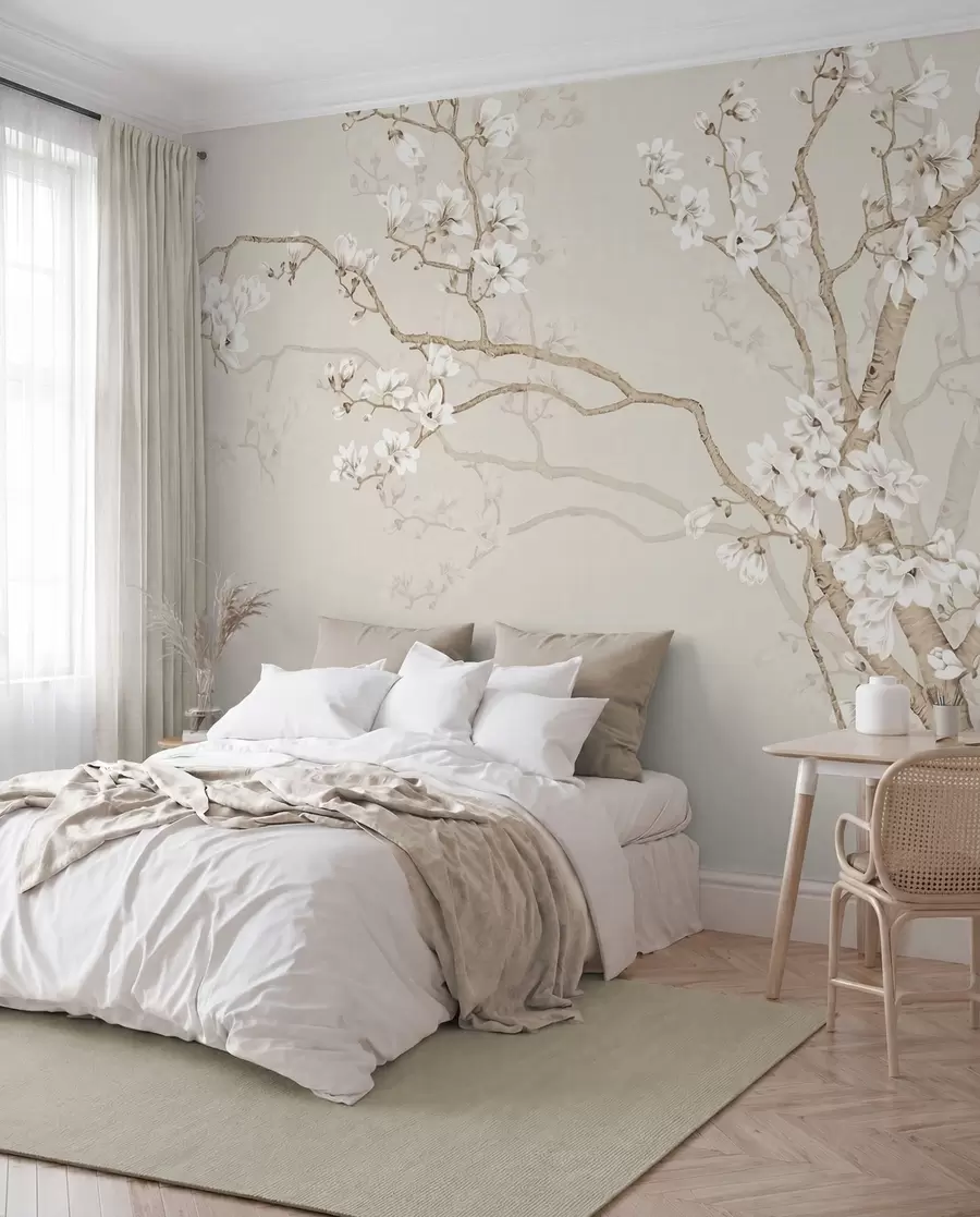 Papier peint Oiseaux parmi les fleurs u25842