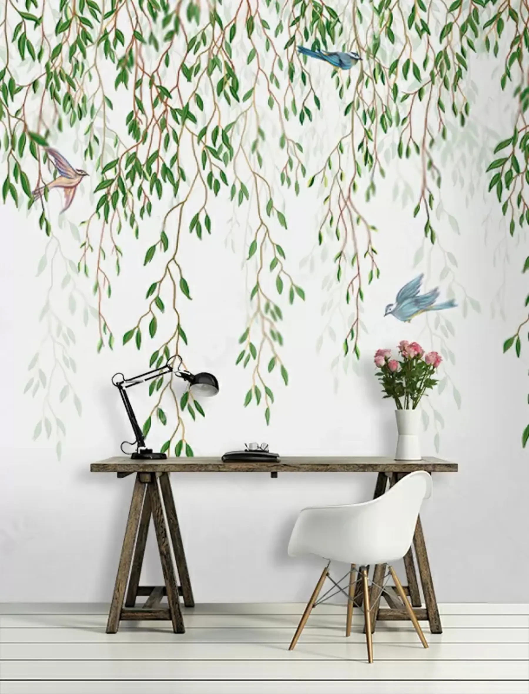 Papier peint Les branches de saule u28344