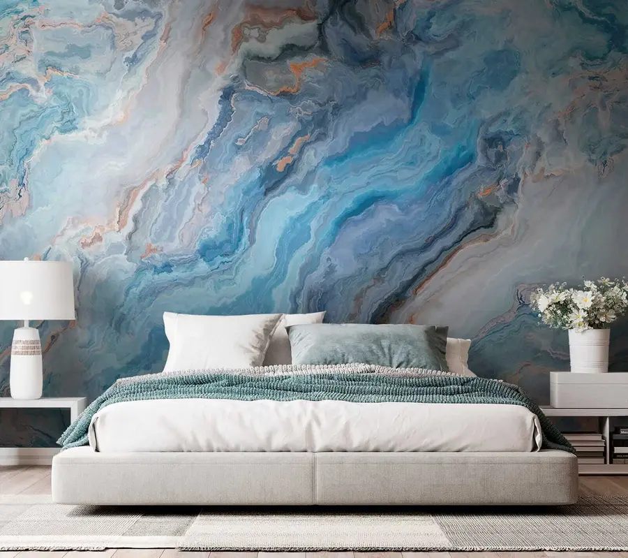 Papier peint Marbre bleu u28985