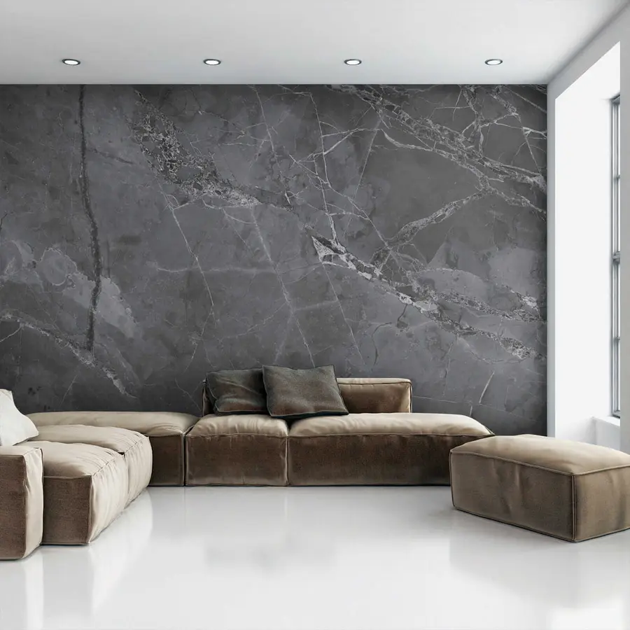 Papier peint Marbre gris foncé u29912