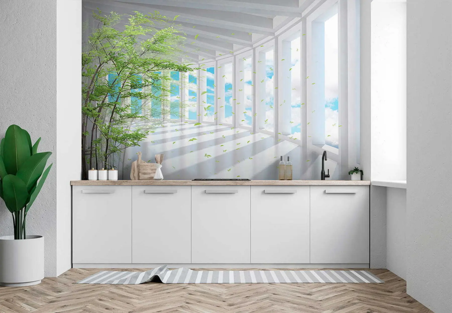 Papier peint Tunnel avec vue sur les nuages u29922