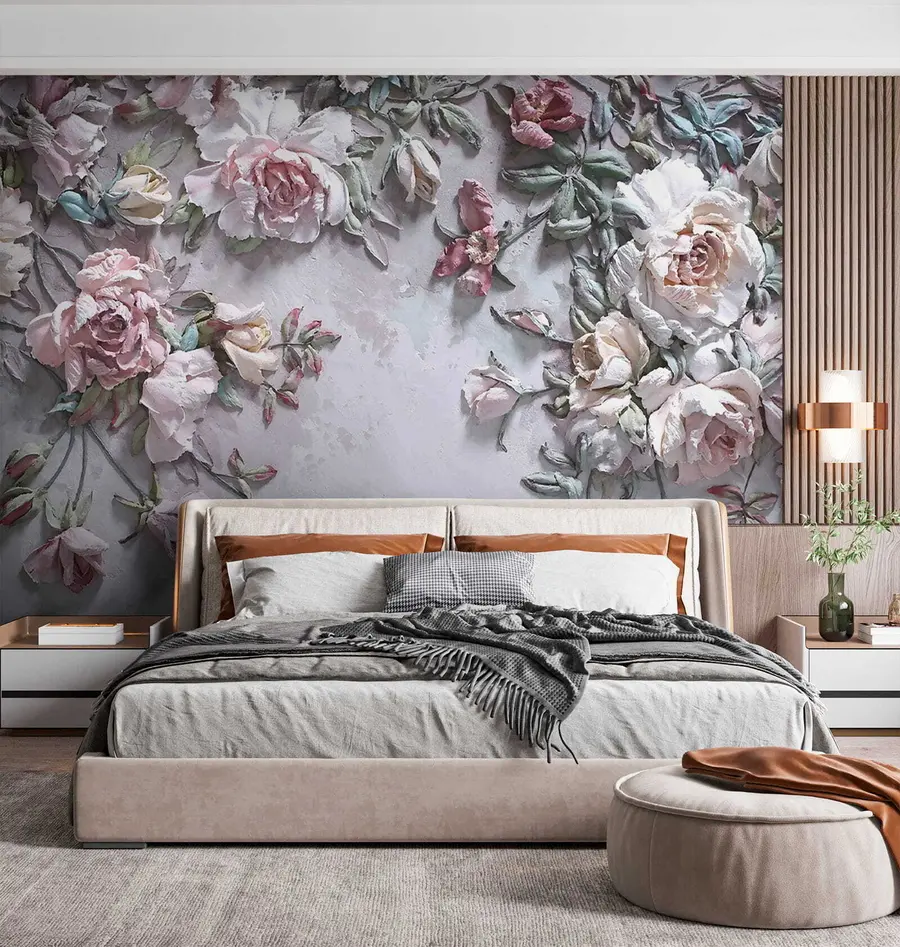 Papier peint Roses volumétriques sur le mur u31869 buy France - Uwalls.fr Papier peint Roses volumétriques sur le mur u31869