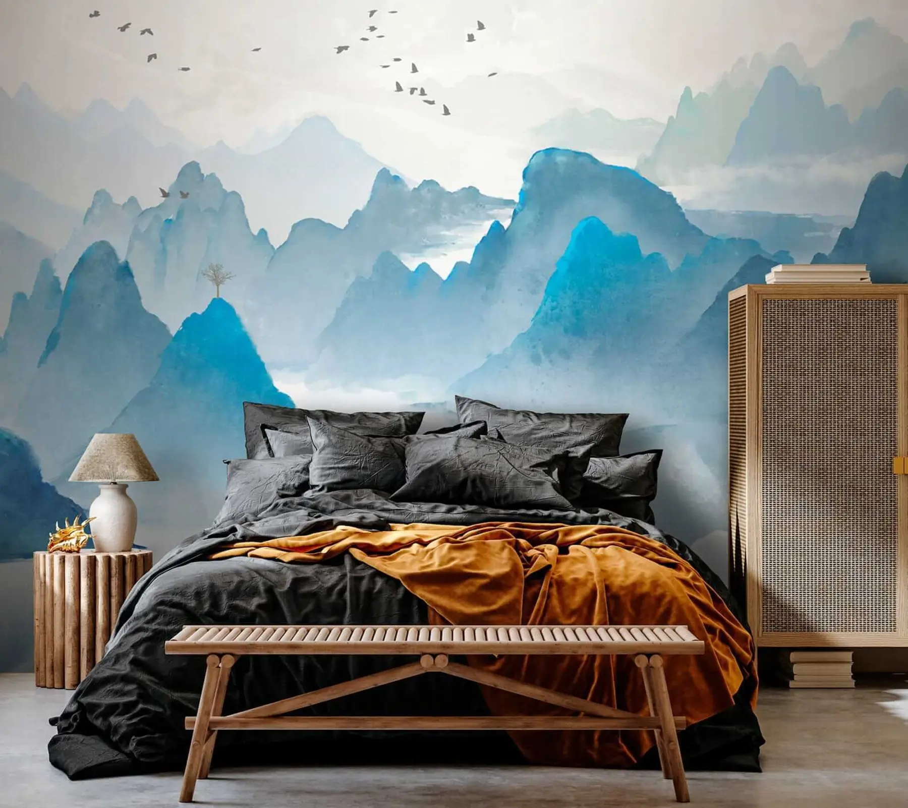 Papier peint Montagnes bleues u32523