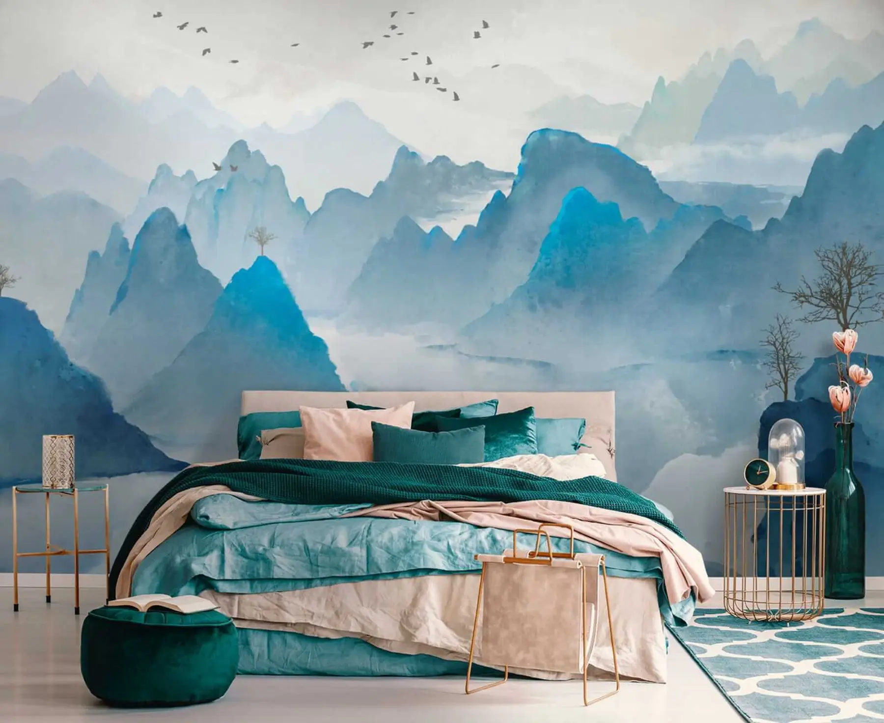 Papier peint Montagnes bleues u32523