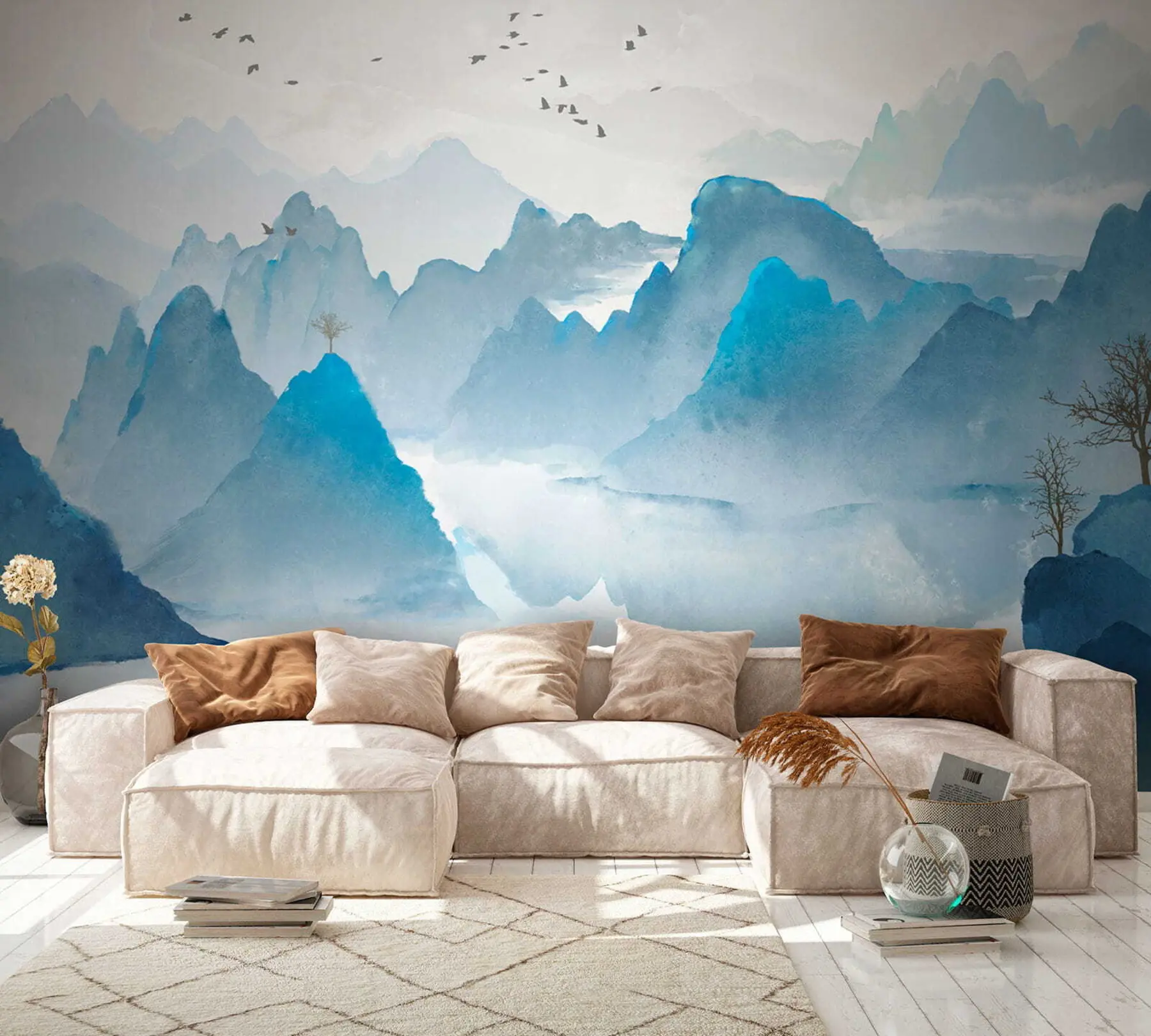 Papier peint Montagnes bleues u32523