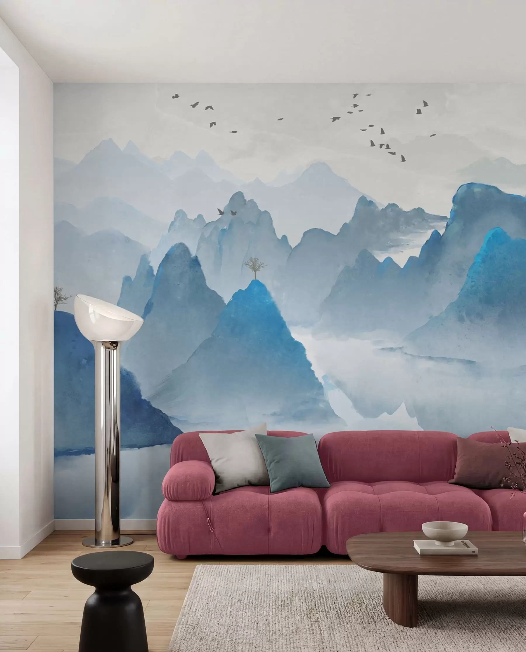 Papier peint Montagnes bleues u32523