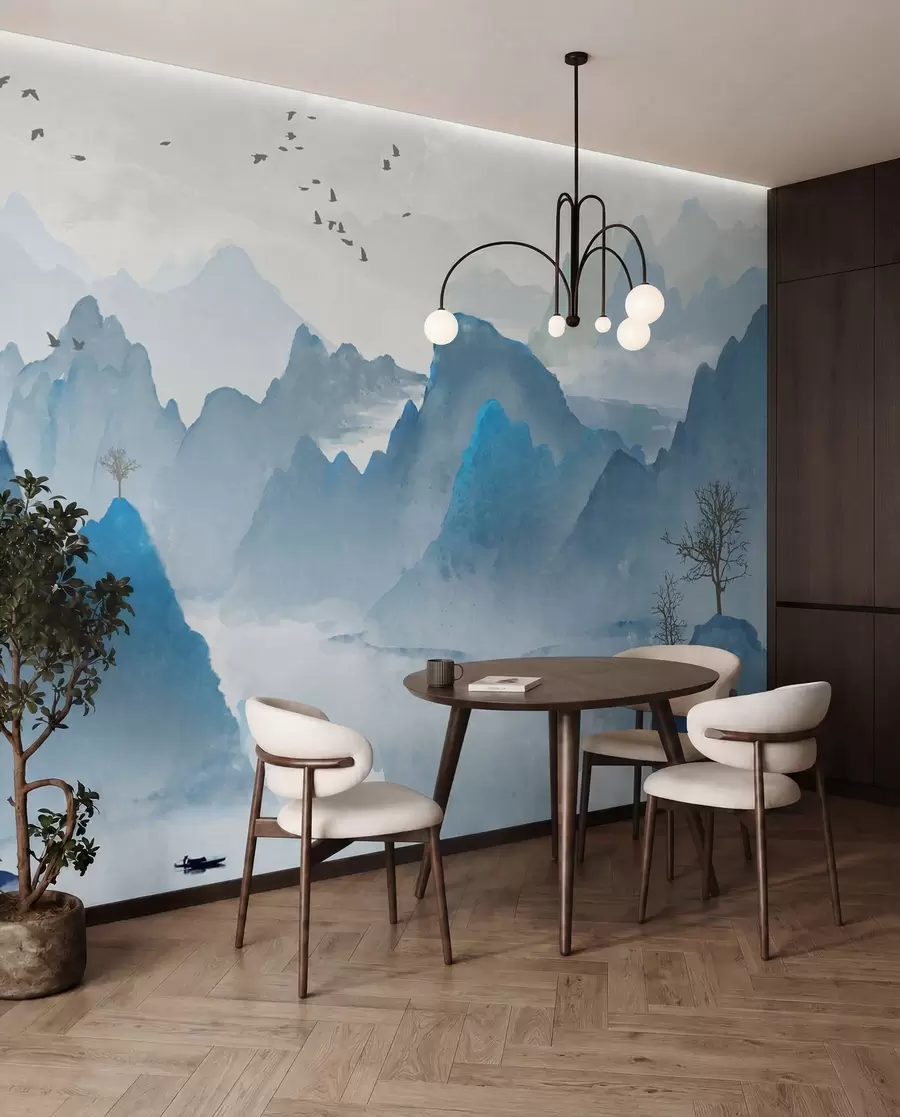 Papier peint Montagnes bleues u32523