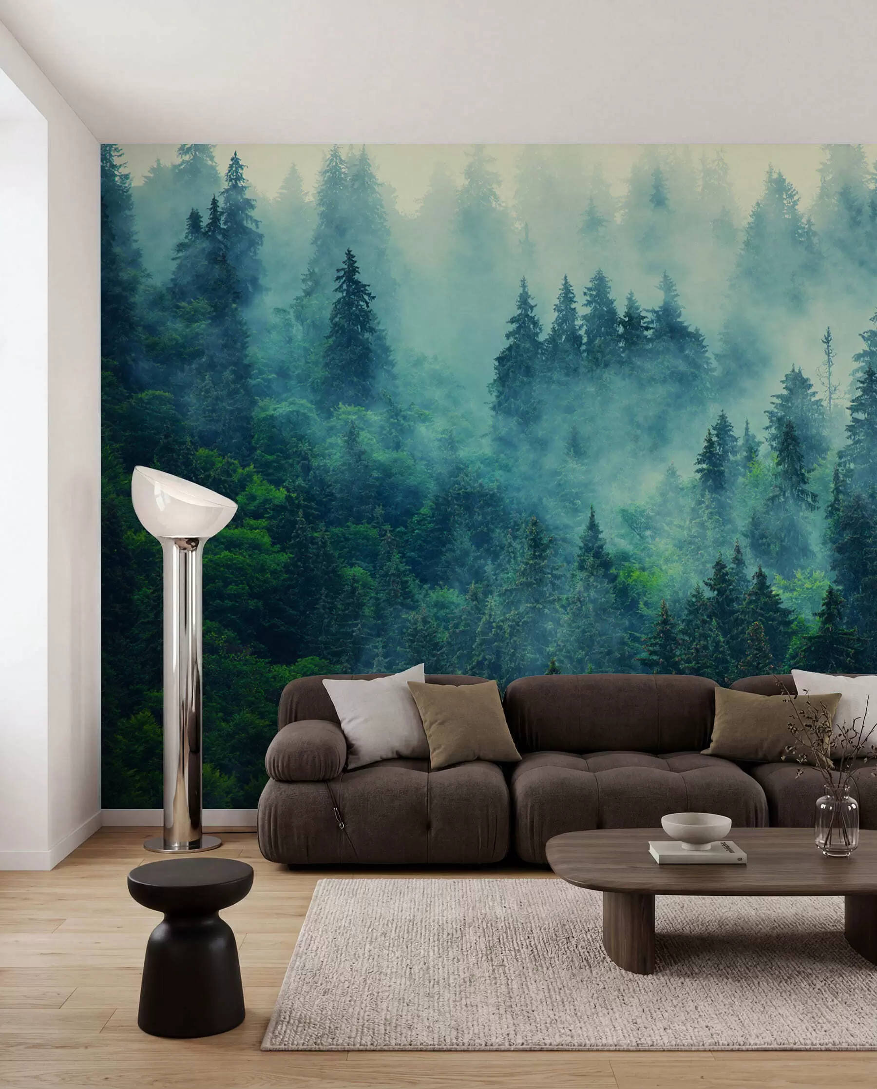 Papier peint Forêt en turquoise profond u33150