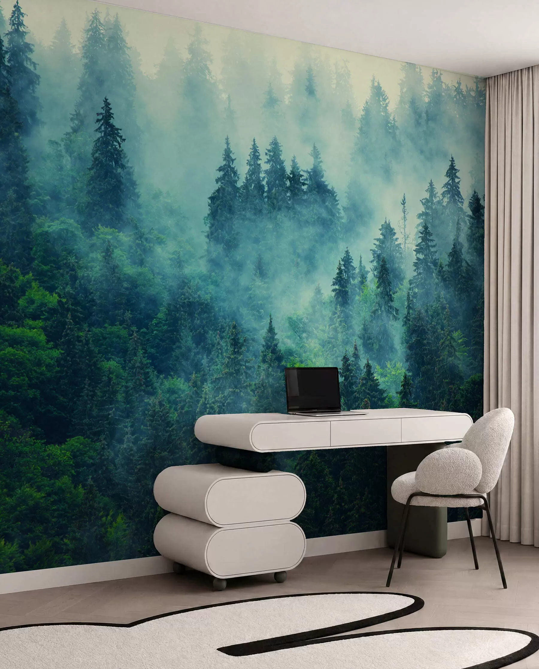 Papier peint Forêt brumeuse le matin u33150