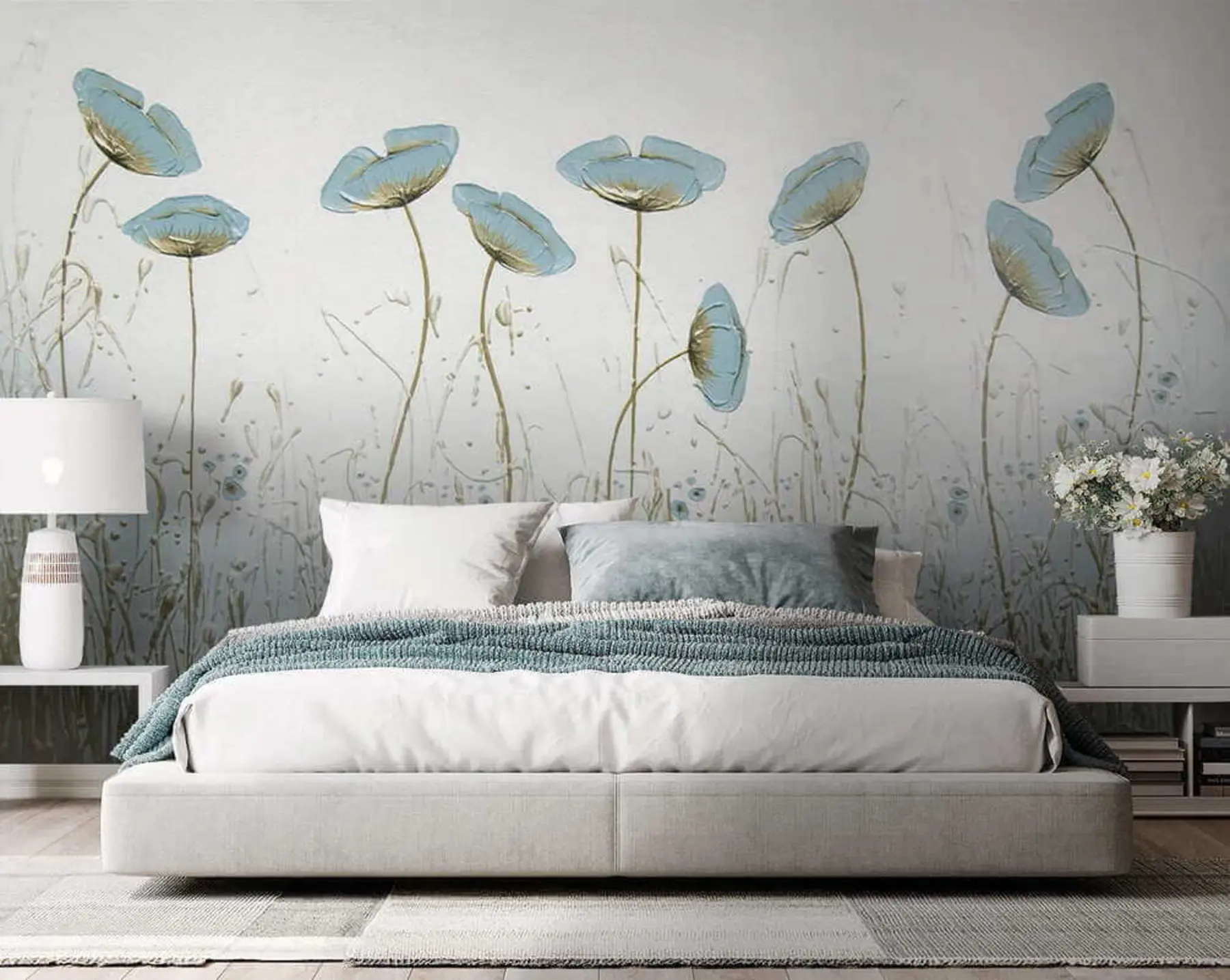 Papier peint Coquelicots. Peinture à l'huile u34867