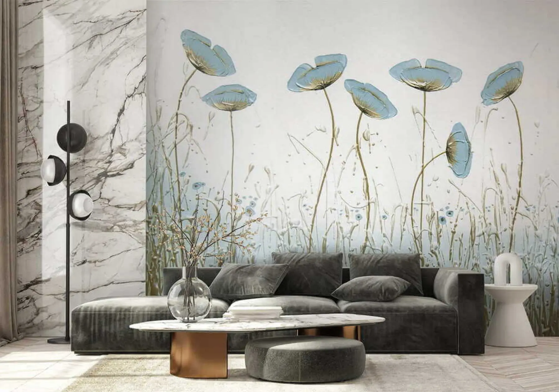 Papier peint Coquelicots. Peinture à l'huile u34867