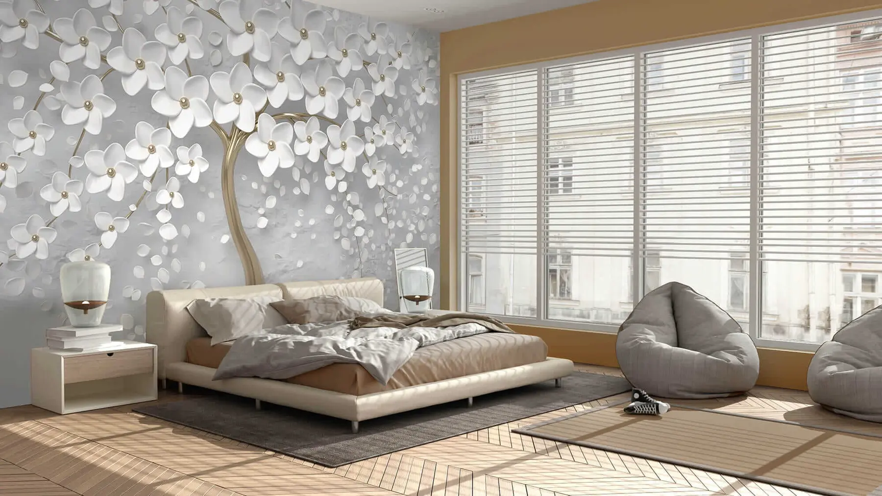 Papier peint Arbre à fleurs avec de grandes fleurs u37065