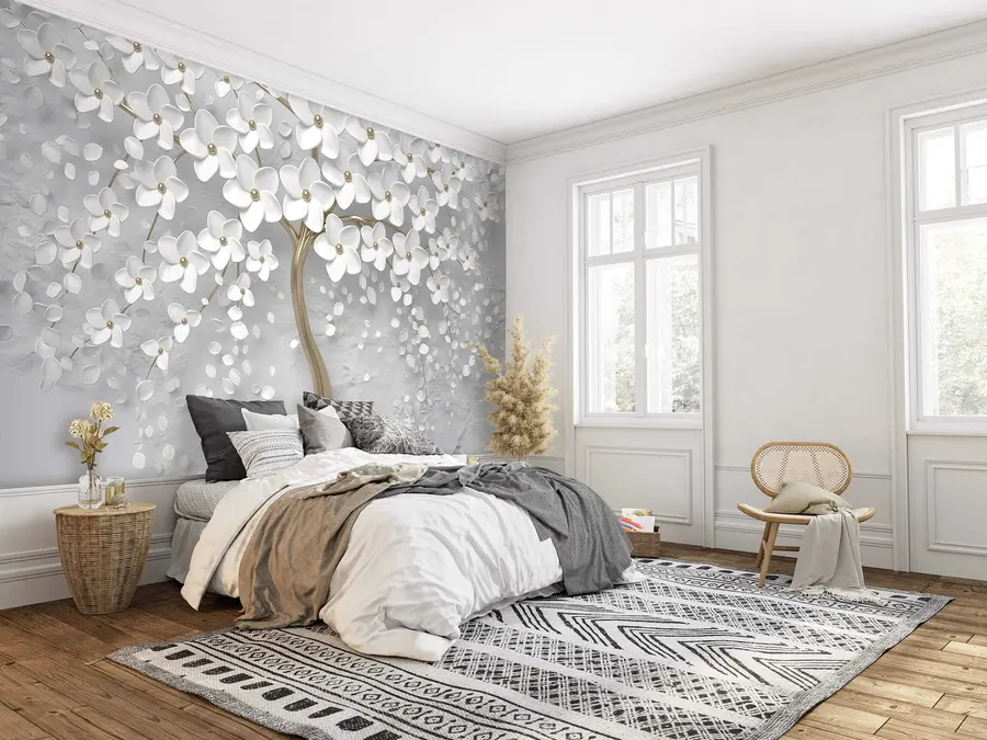 Papier peint Arbre à fleurs avec de grandes fleurs u37065