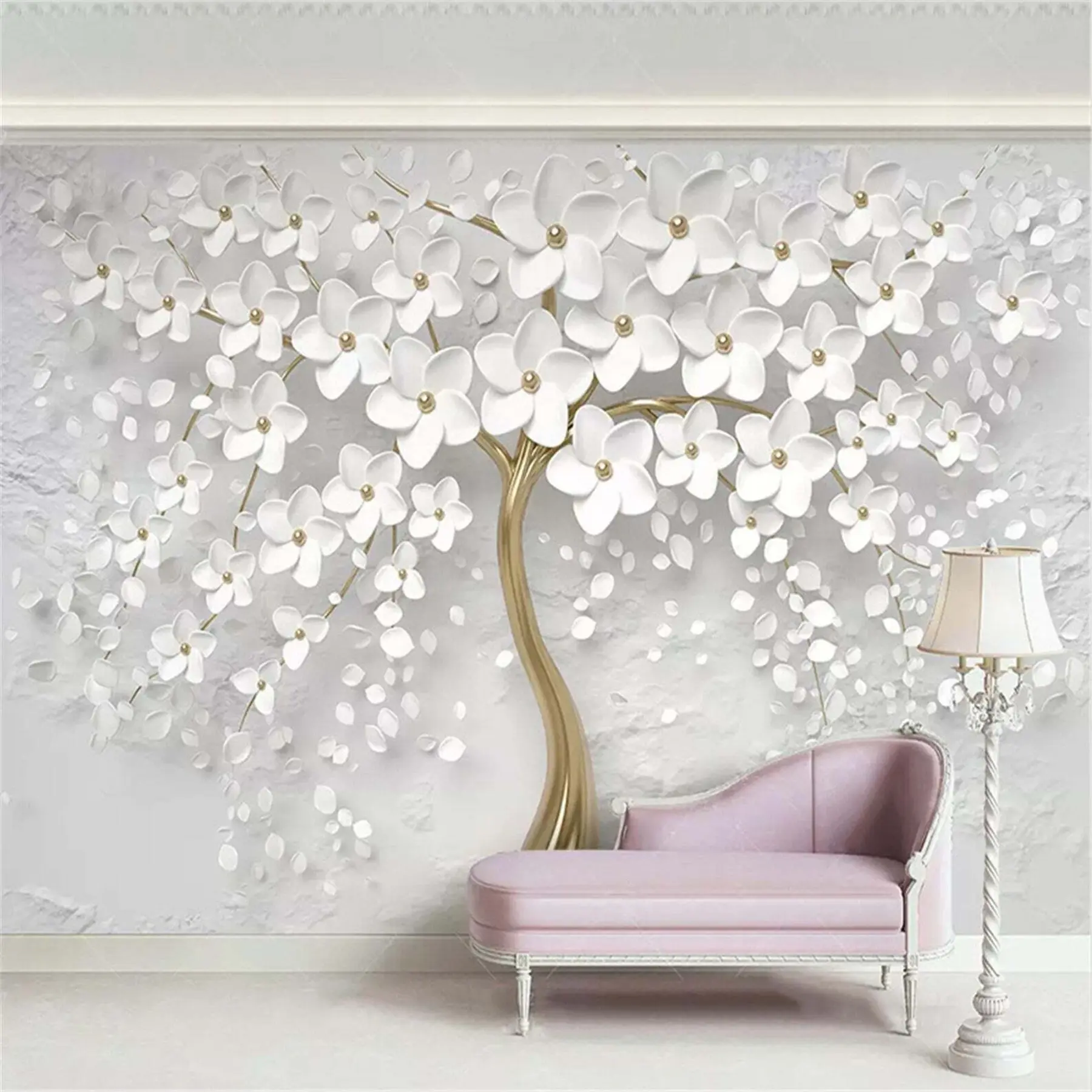 Papier peint Arbre à fleurs avec de grandes fleurs u37065