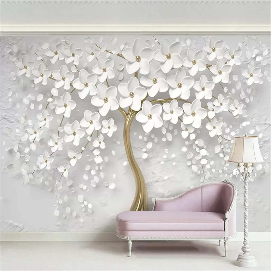 Papier peint Arbre à fleurs avec de grandes fleurs u37065