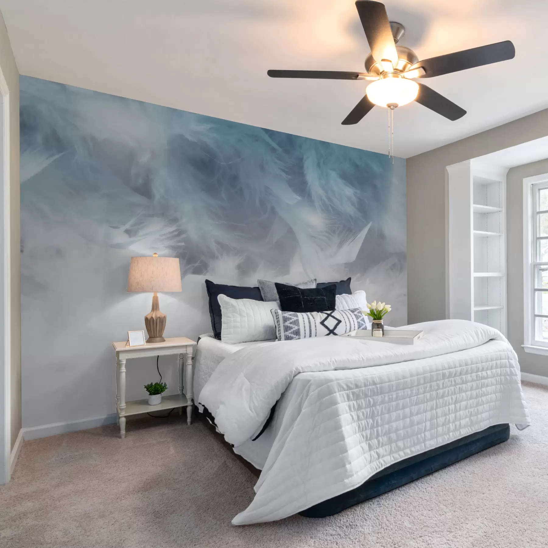 Papier peint Plumes bleues u47764