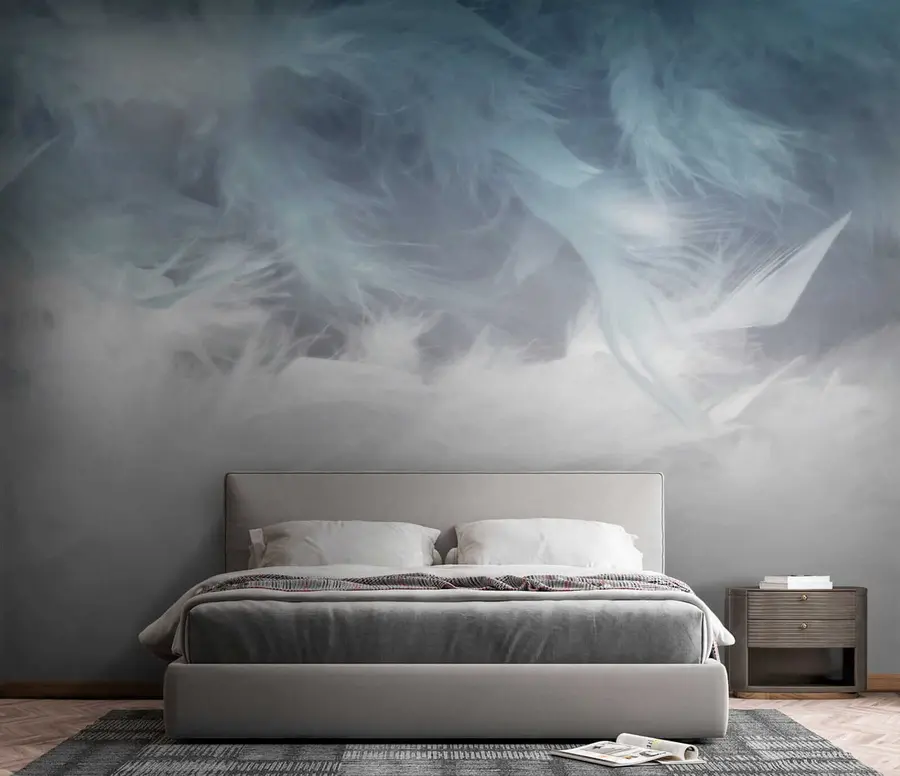 Papier peint Plumes bleues u47764