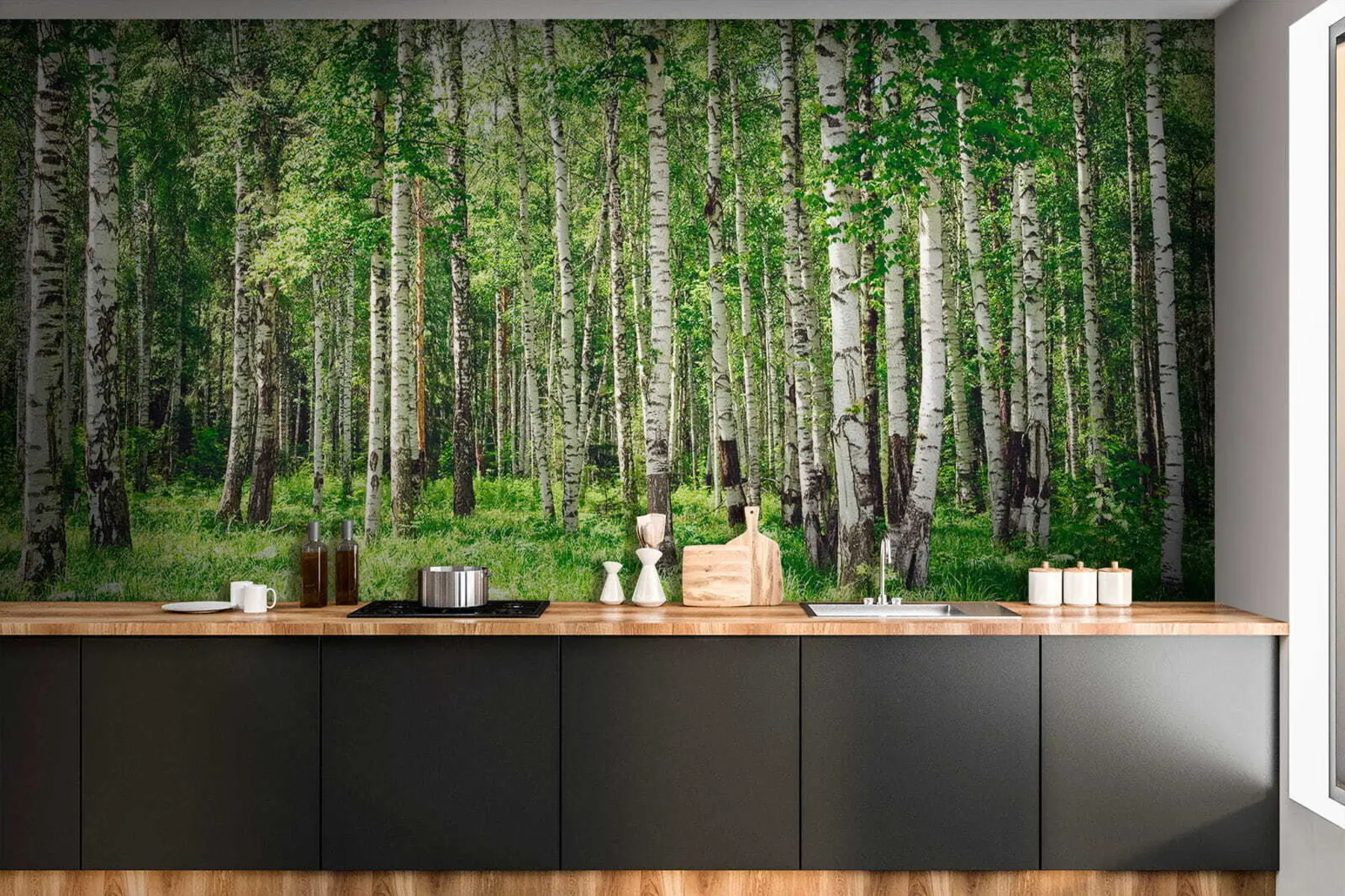 Papier peint Forêt de bouleaux u52530