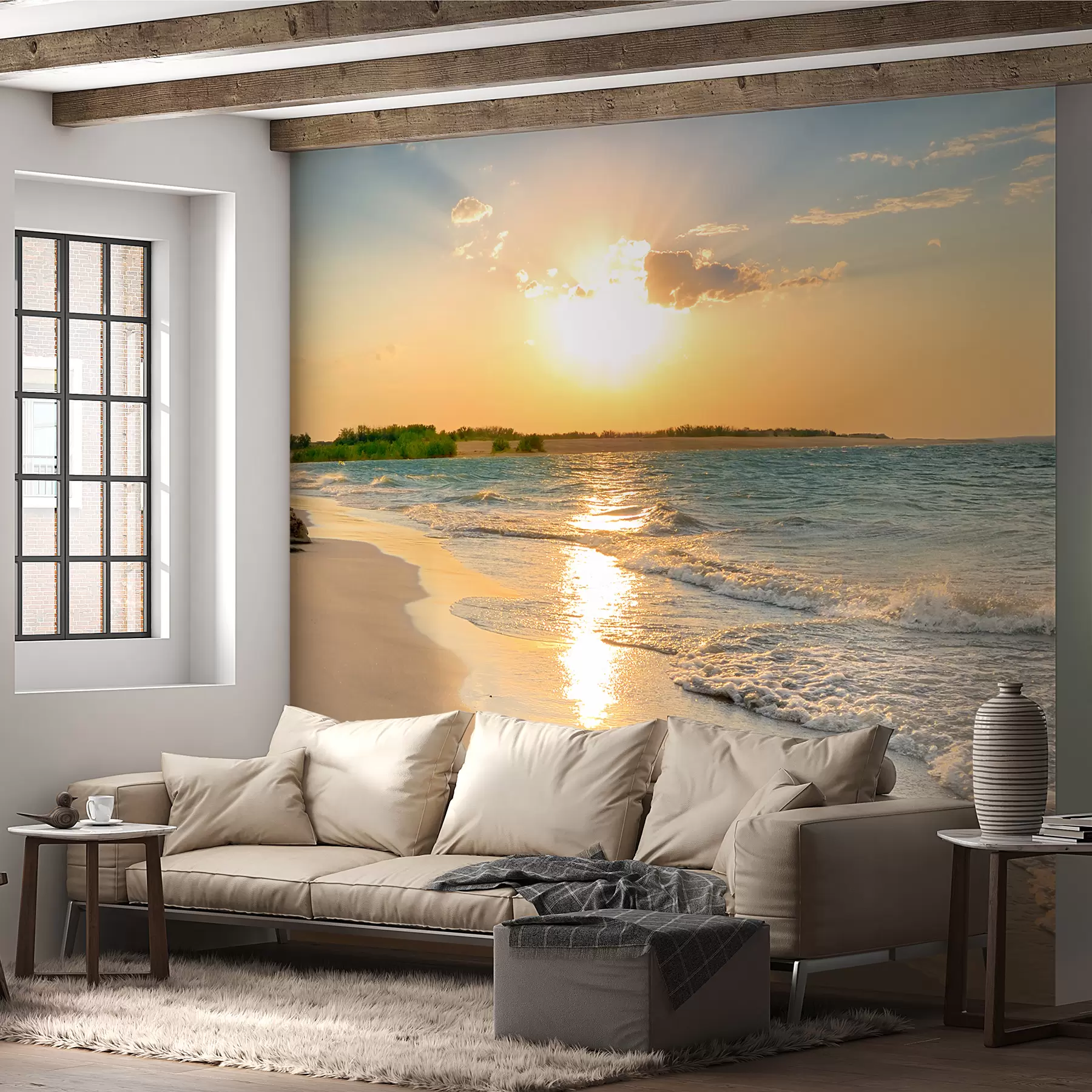 Tableau Coucher de soleil sur la côte de la mer u53408
