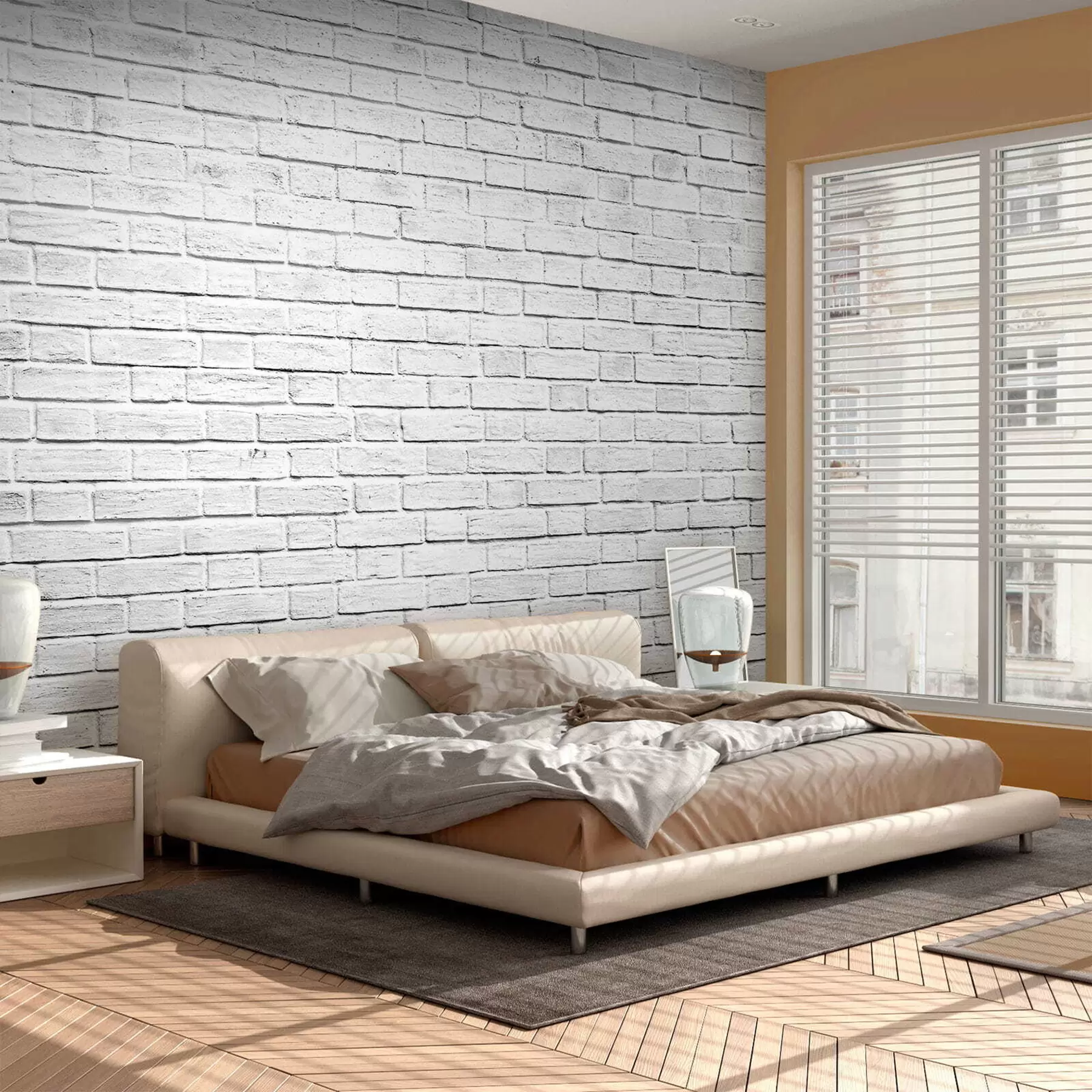 Papier peint Mur de briques blanches u54004