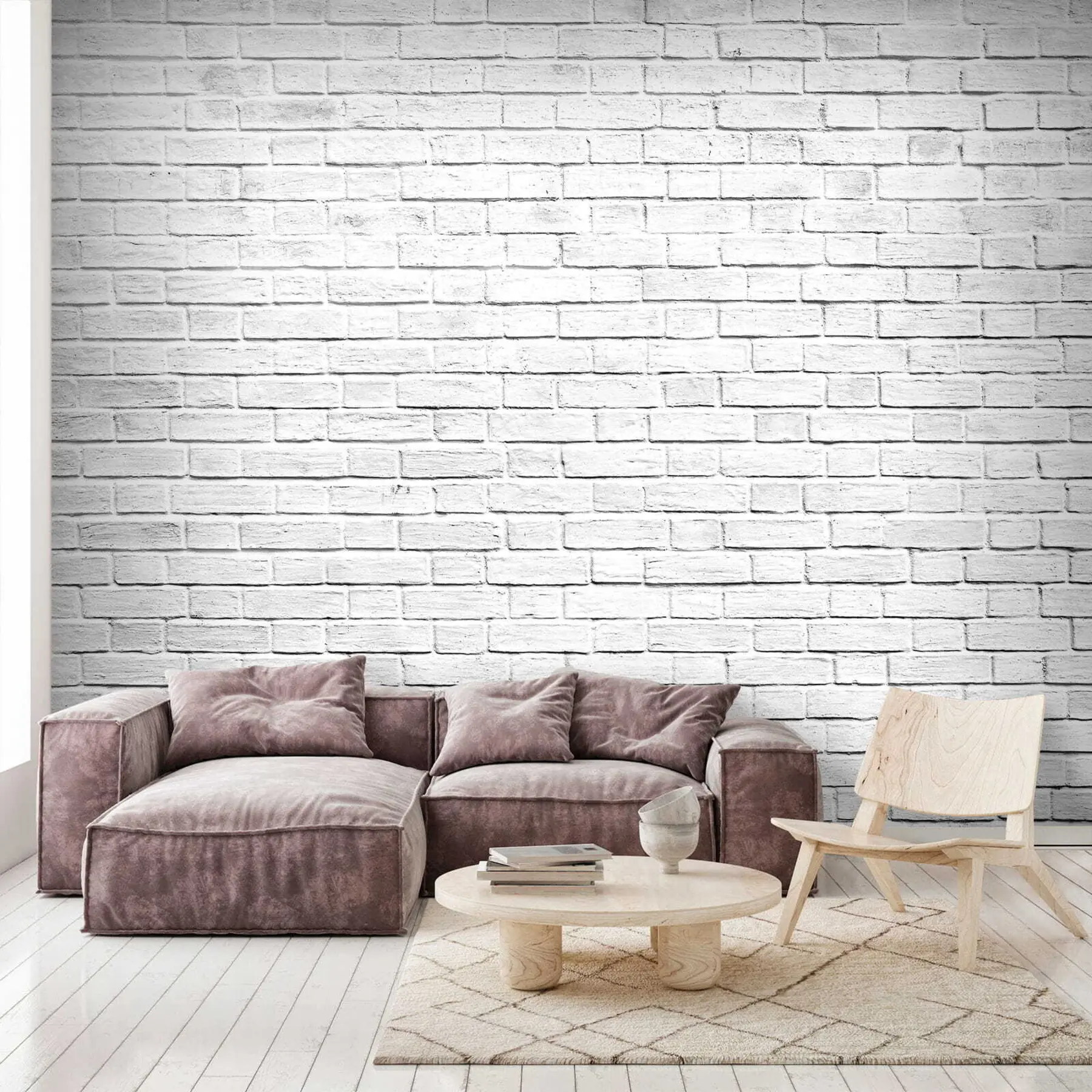 Papier peint Mur de briques blanches u54004