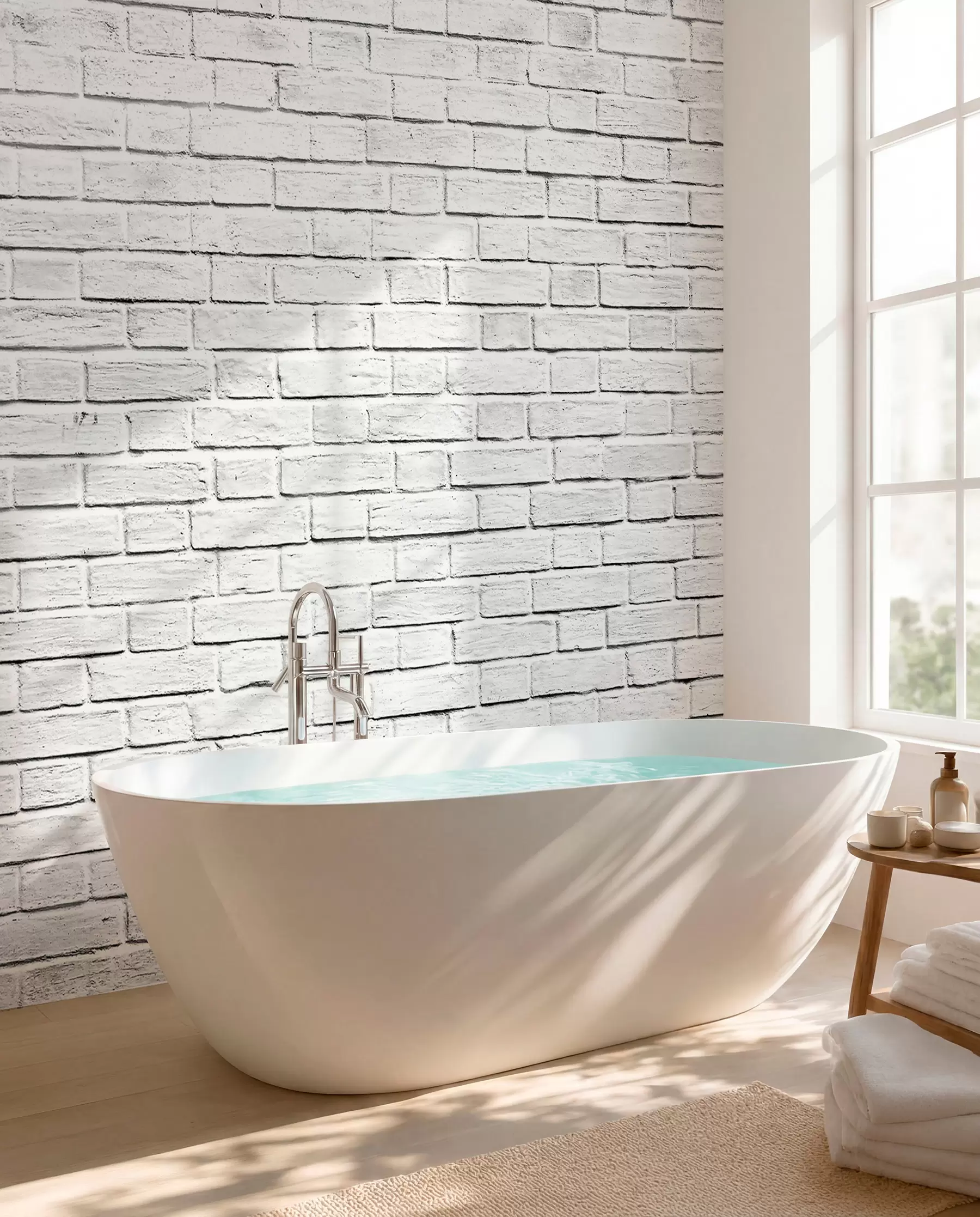 Papier peint Mur de briques blanches u54004
