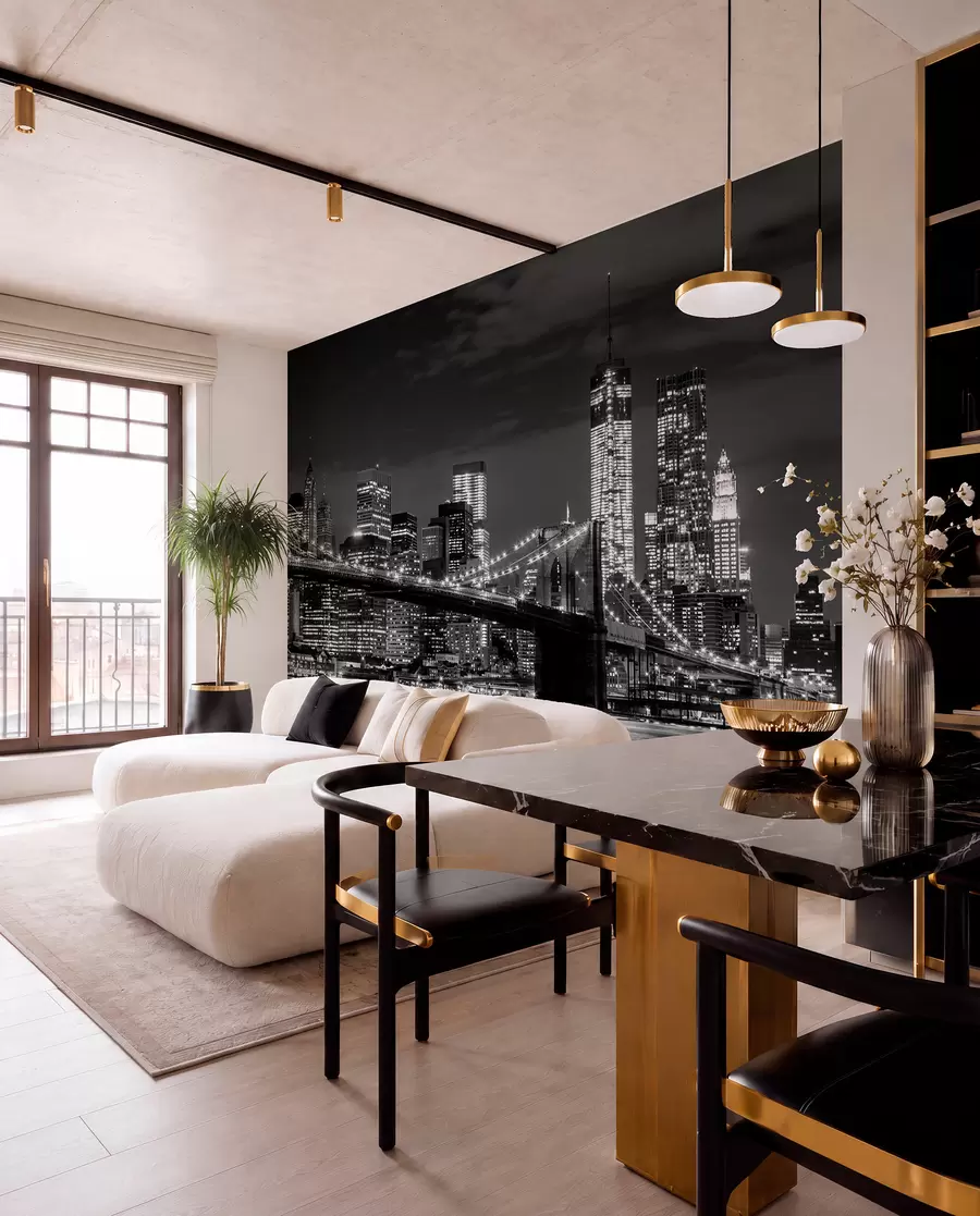 Papier peint Brooklyn en monochrome u56428