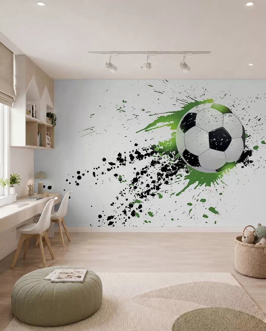 Papier peint Football en éclats verts u57431