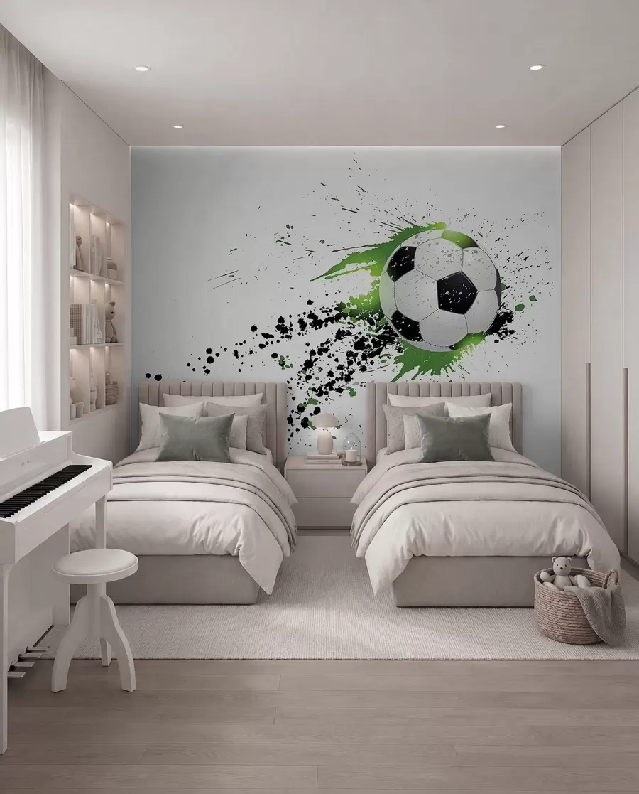 Papier peint Football en éclats verts u57431