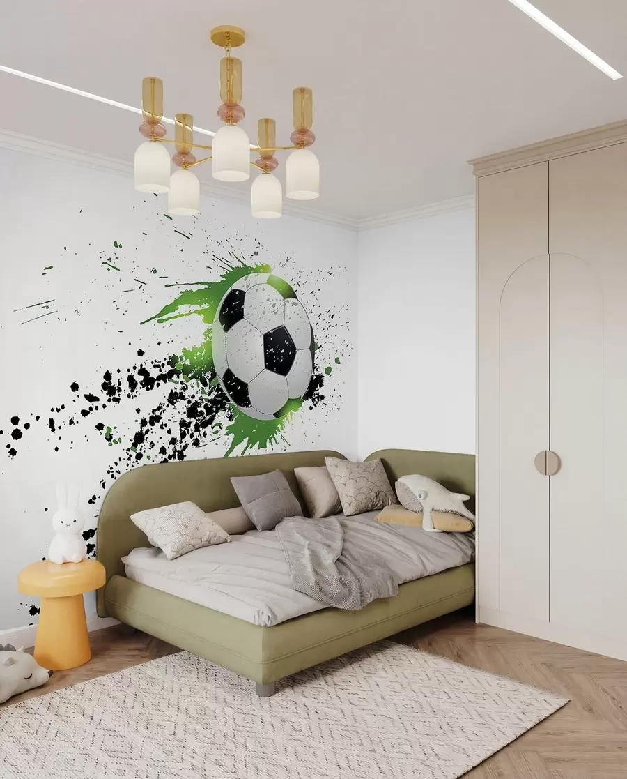 Papier peint Football en éclats verts u57431