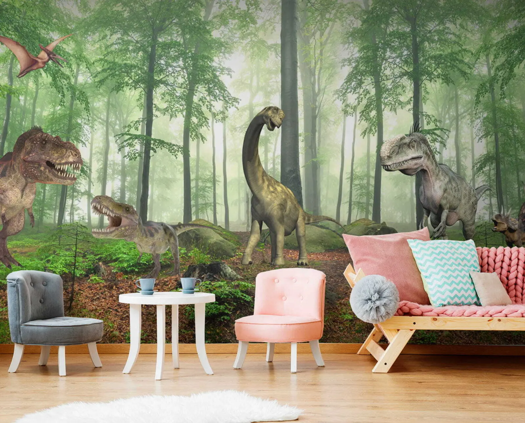 Papier peint Dinosaures dans la forêt u60039