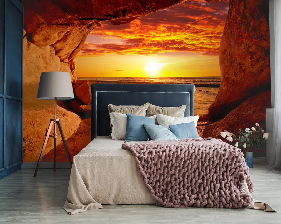 Papier peint Coucher de soleil dans les rochers u60242