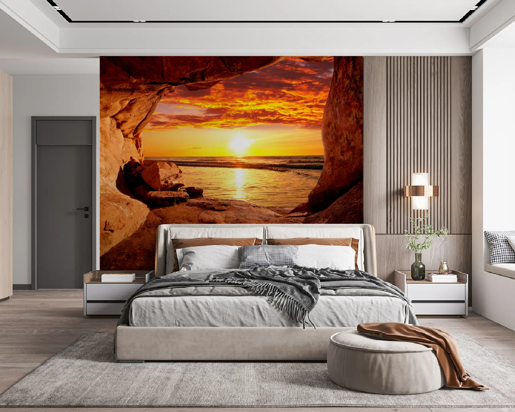 Papier peint Coucher de soleil dans les rochers u60242