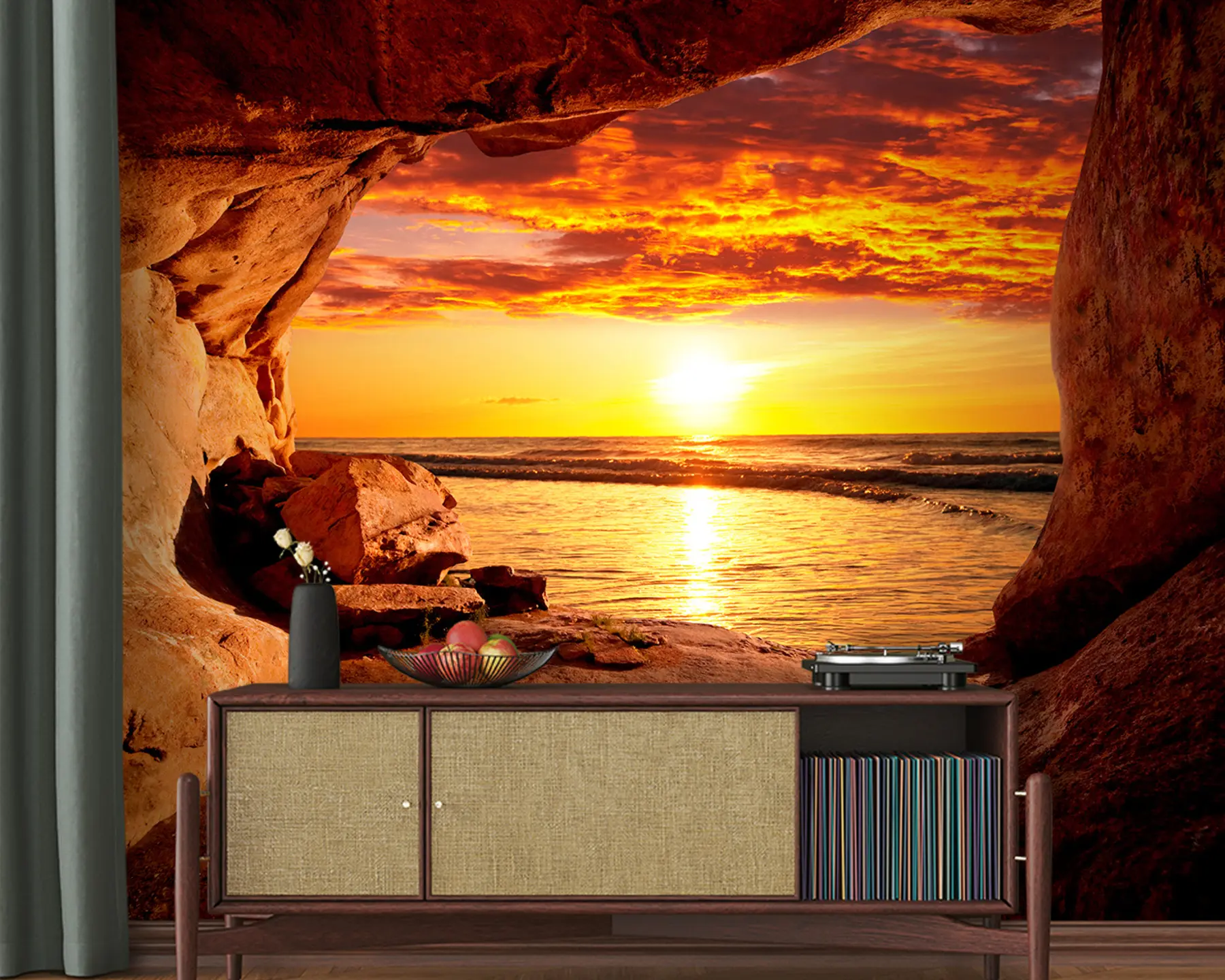 Papier peint Coucher de soleil dans les rochers u60242