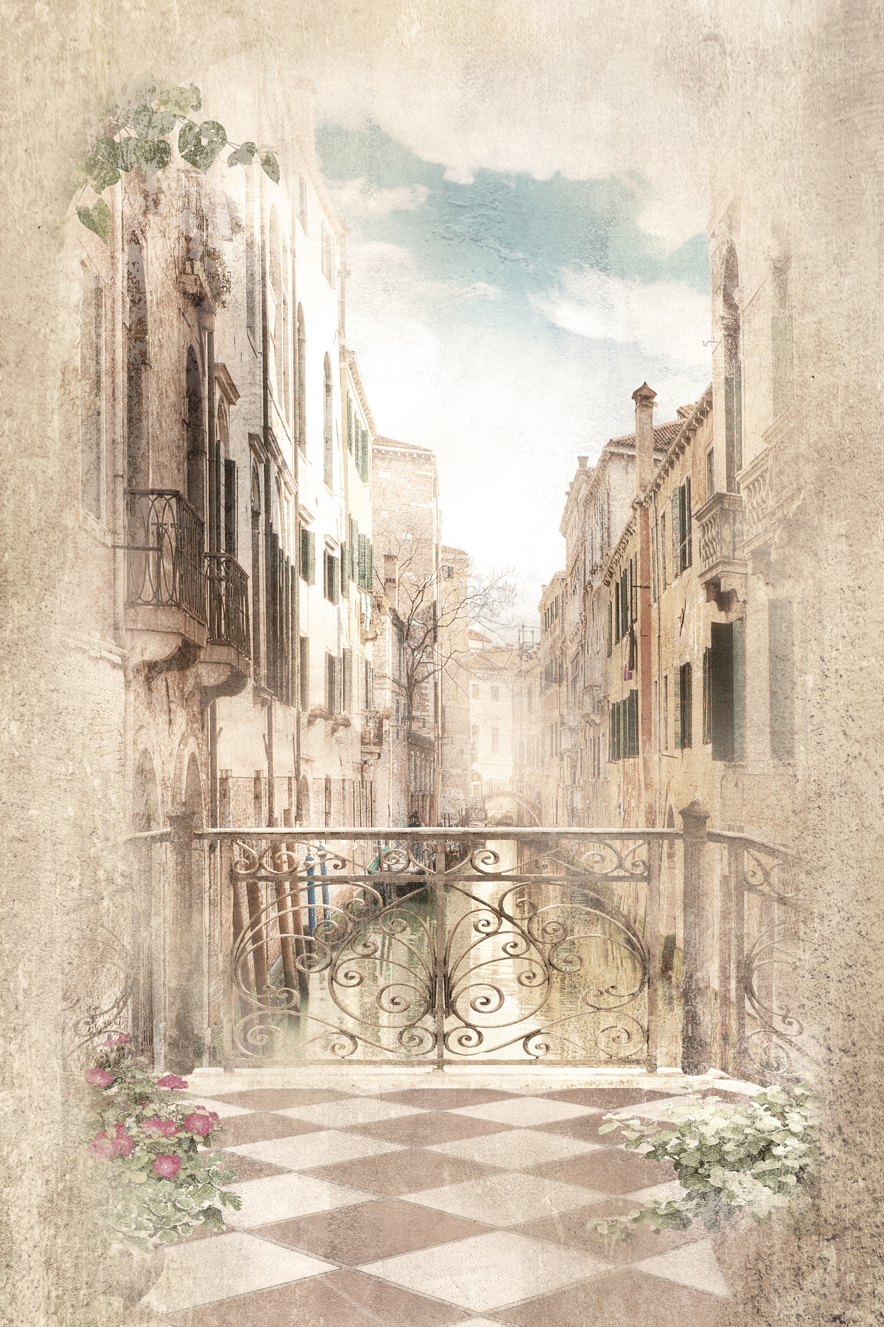 Maisons colorées en Italie - Papier peint panoramique