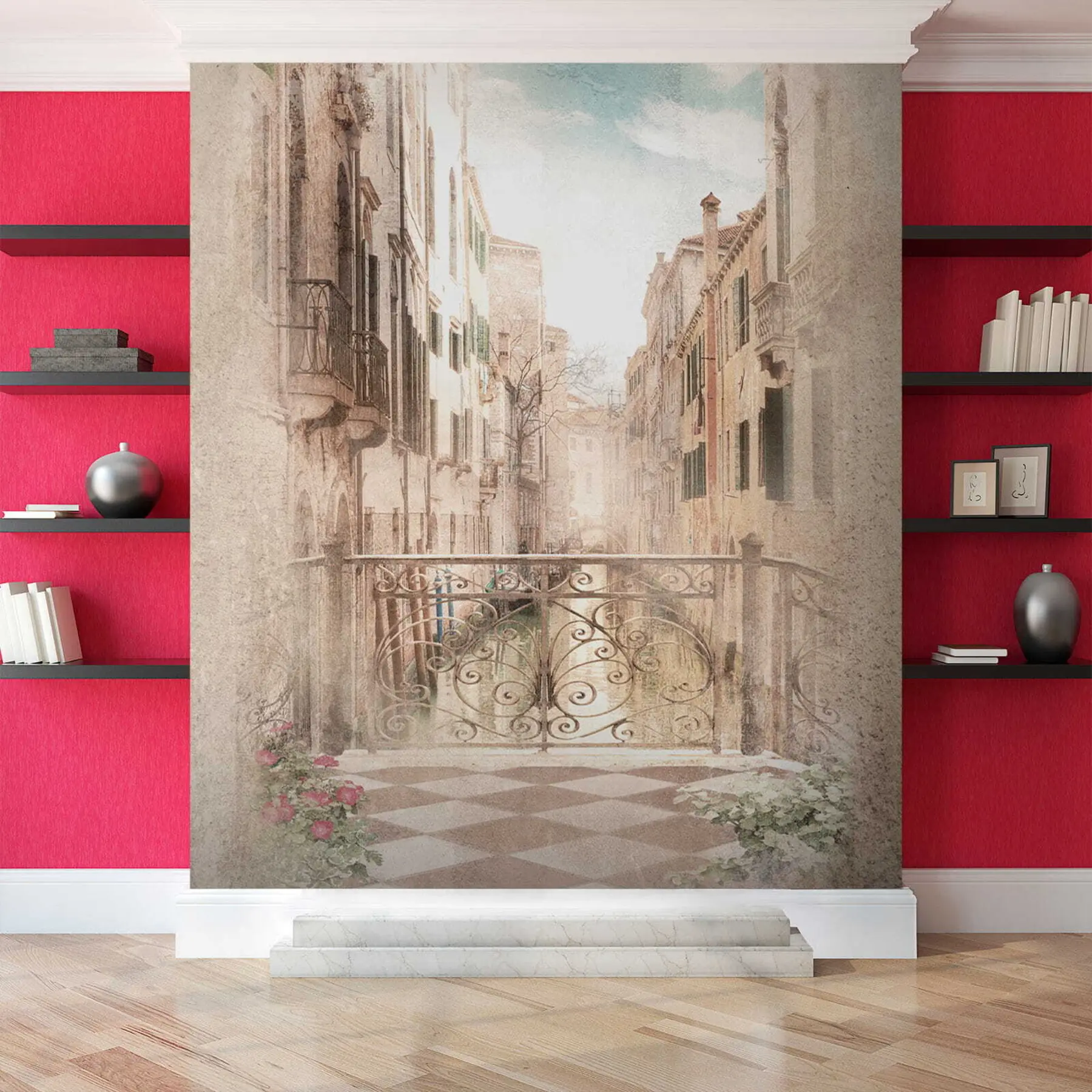 Papier peint Balcon, rue italienne u60320