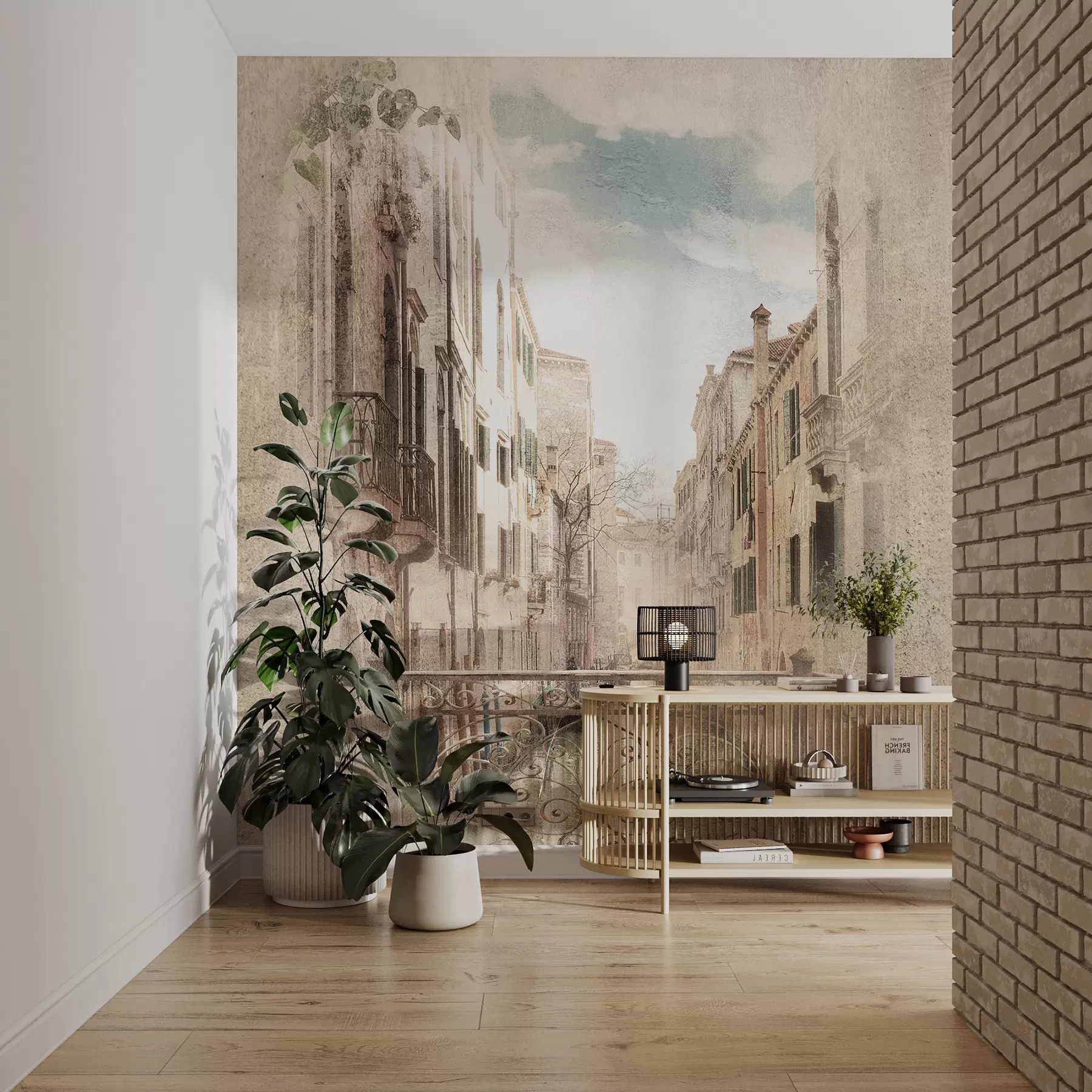 Papier peint Balcon, rue italienne u60320