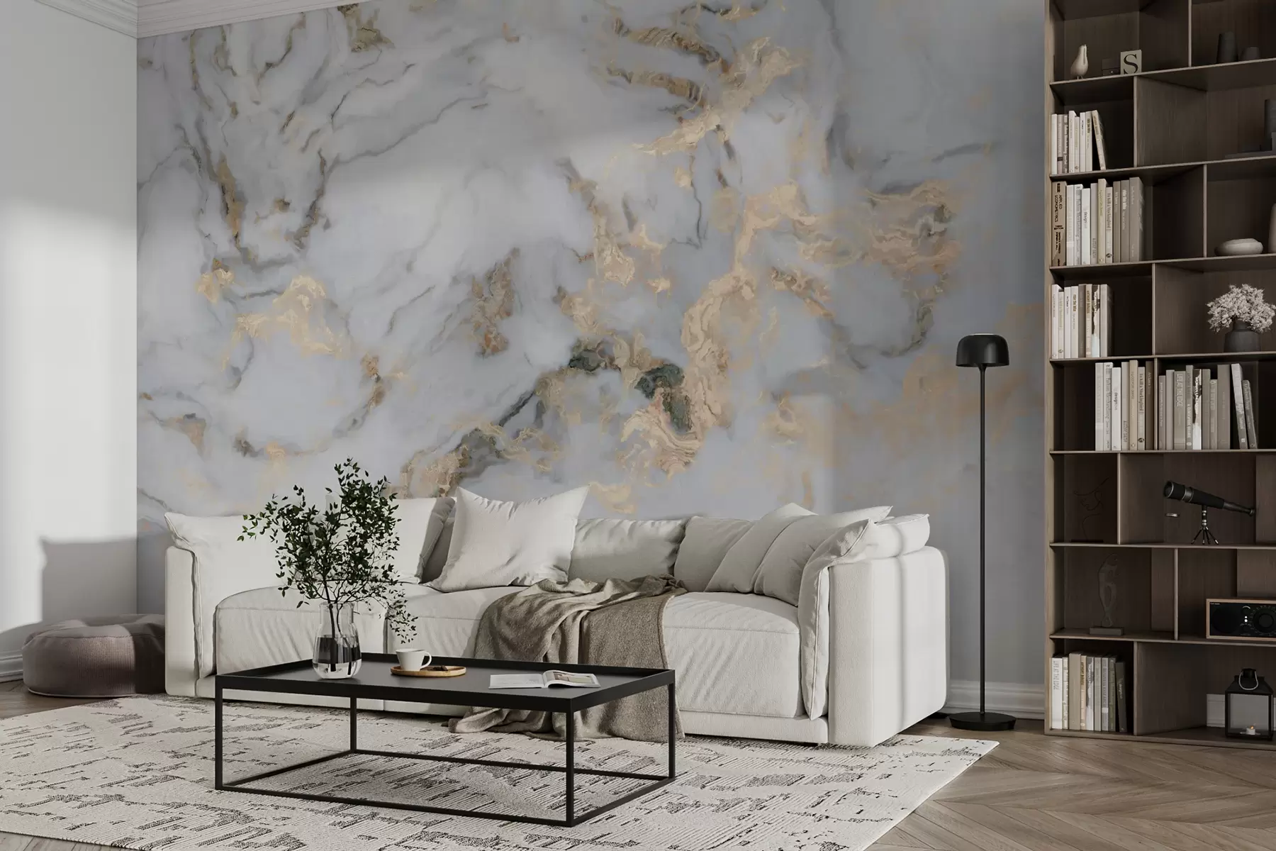 Papier peint Marbre avec de l'or u60555