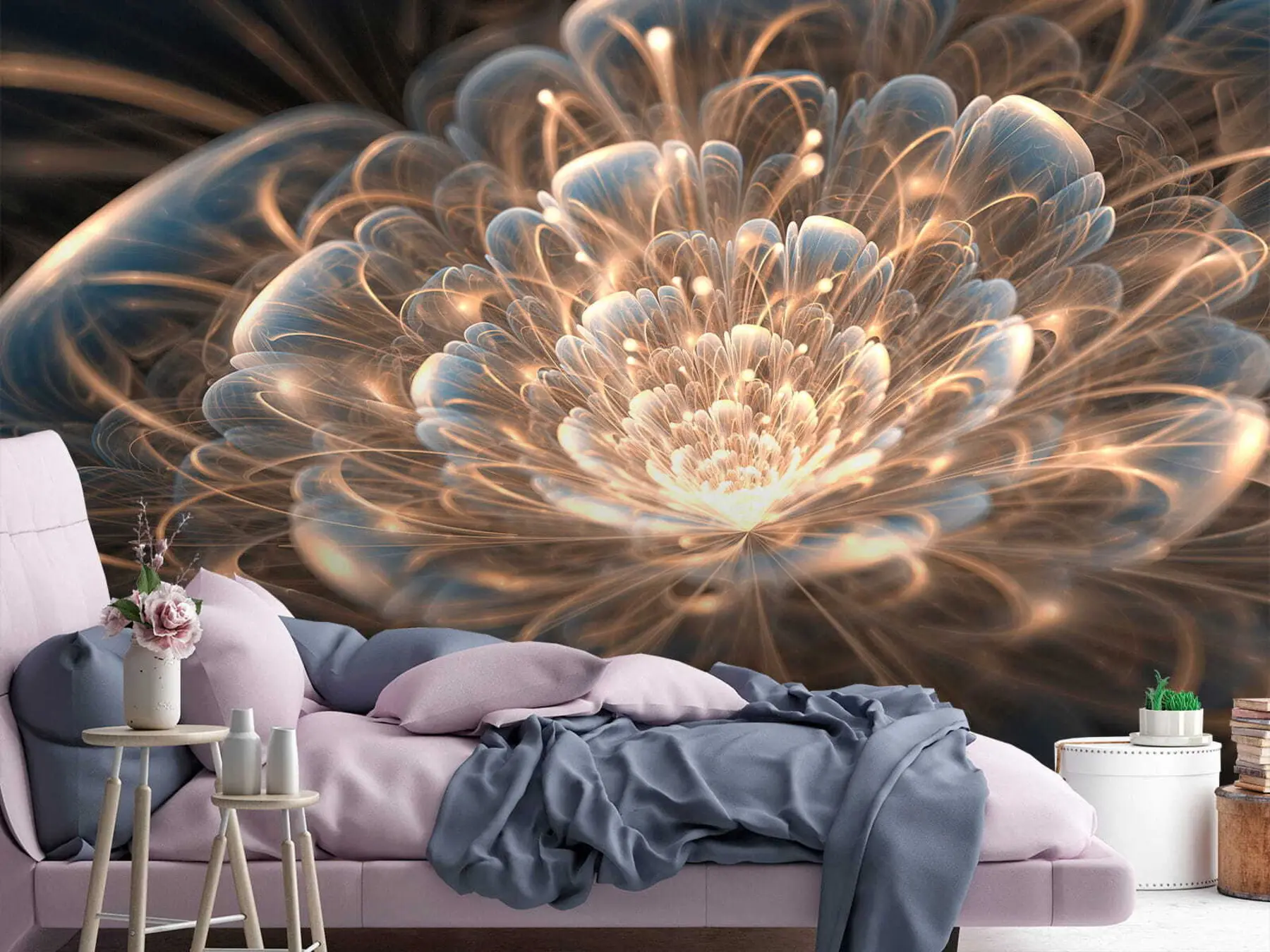 Papier peint Dessiner avec de la lumière sur un fond sombre u59705