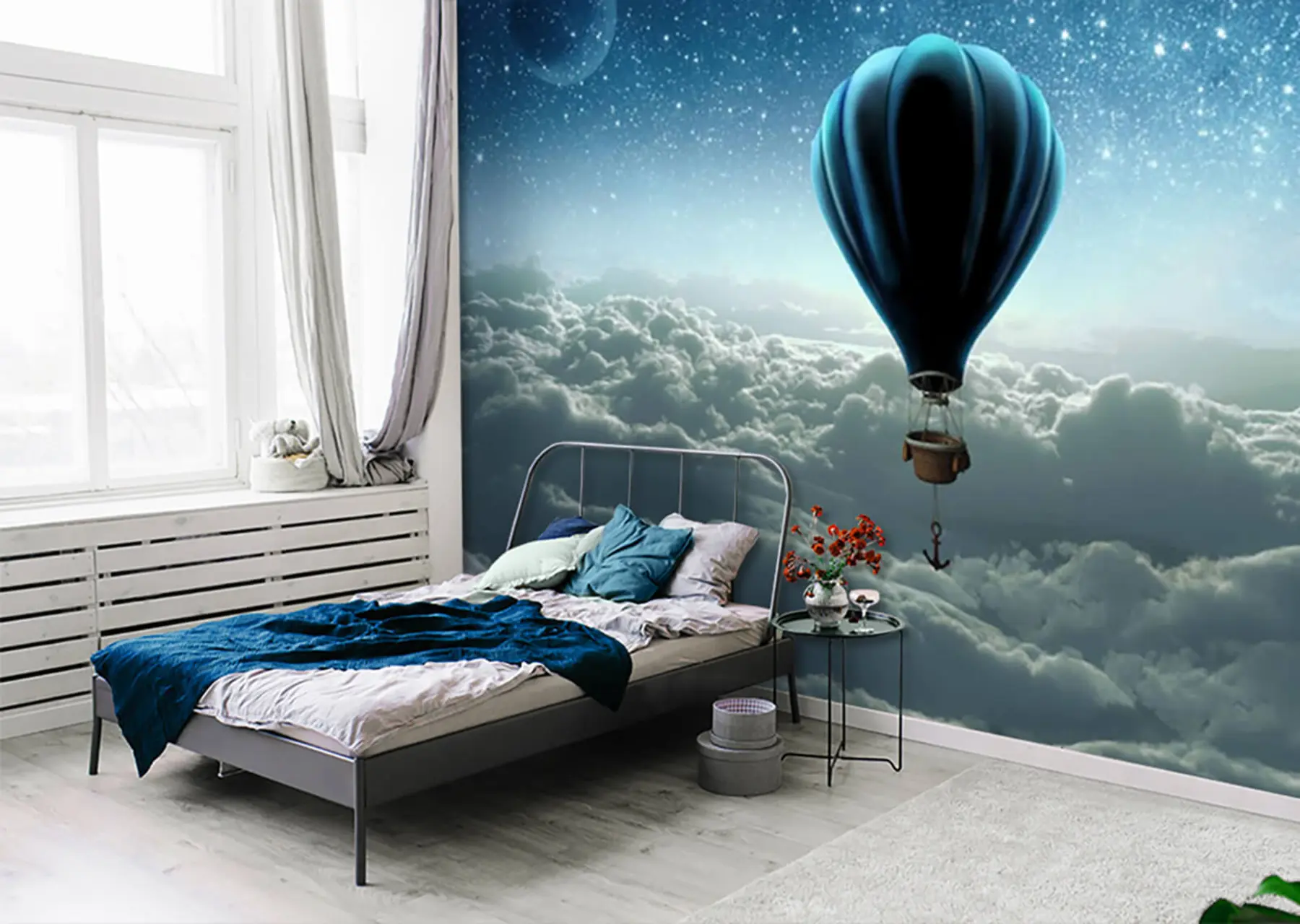Papier peint Ballon à air chaud sur le fond du ciel nocturne u70538